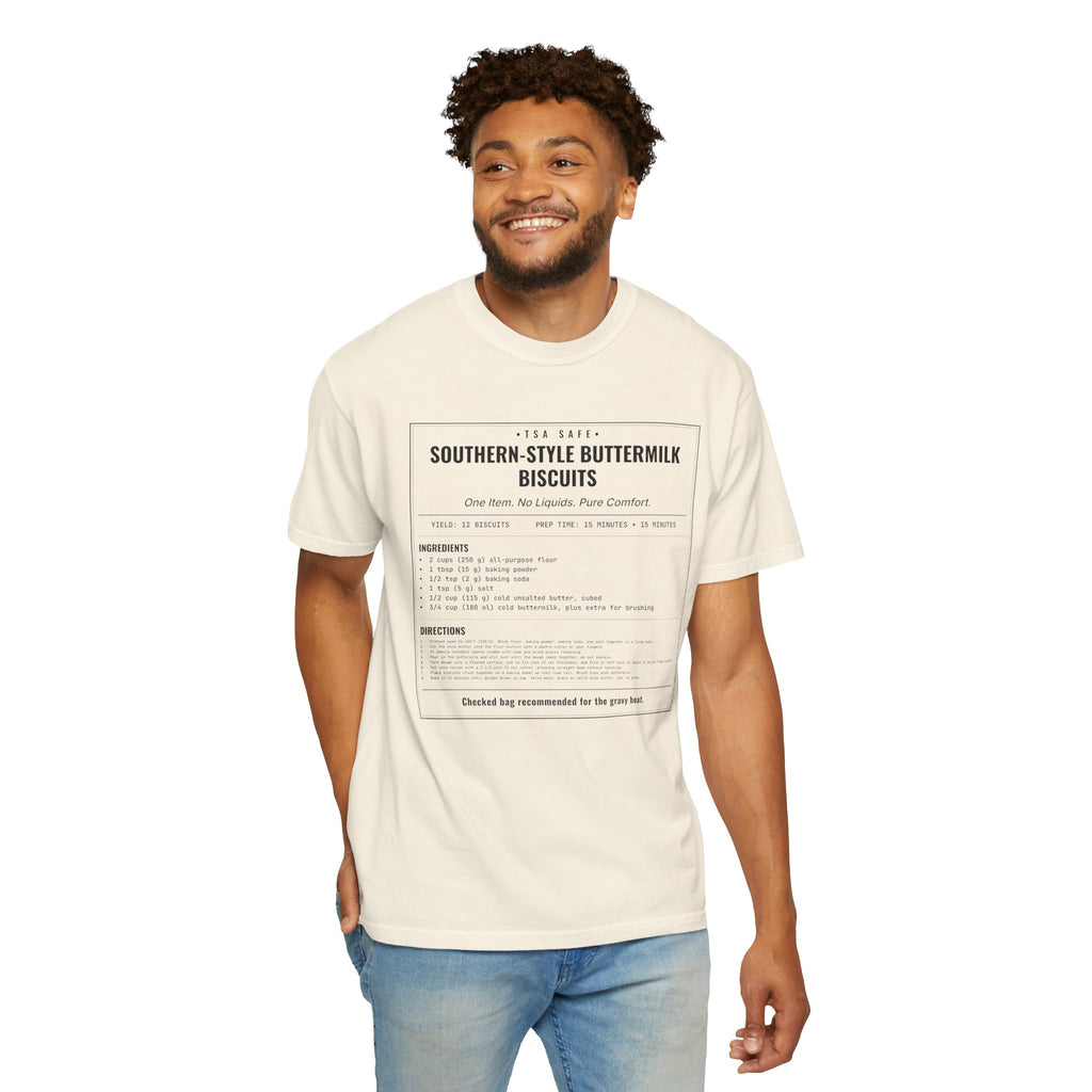 Southern Style Buttermilk Biscuits | Vintage Recipe Card T-Shirt — Black Ink