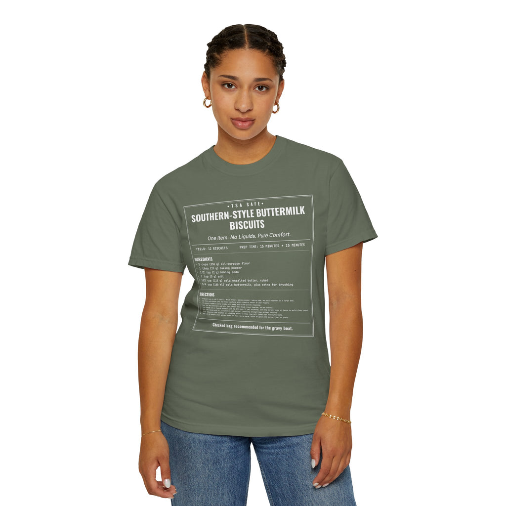 Southern Style Buttermilk Biscuits | Vintage Recipe Card T-Shirt — White Ink