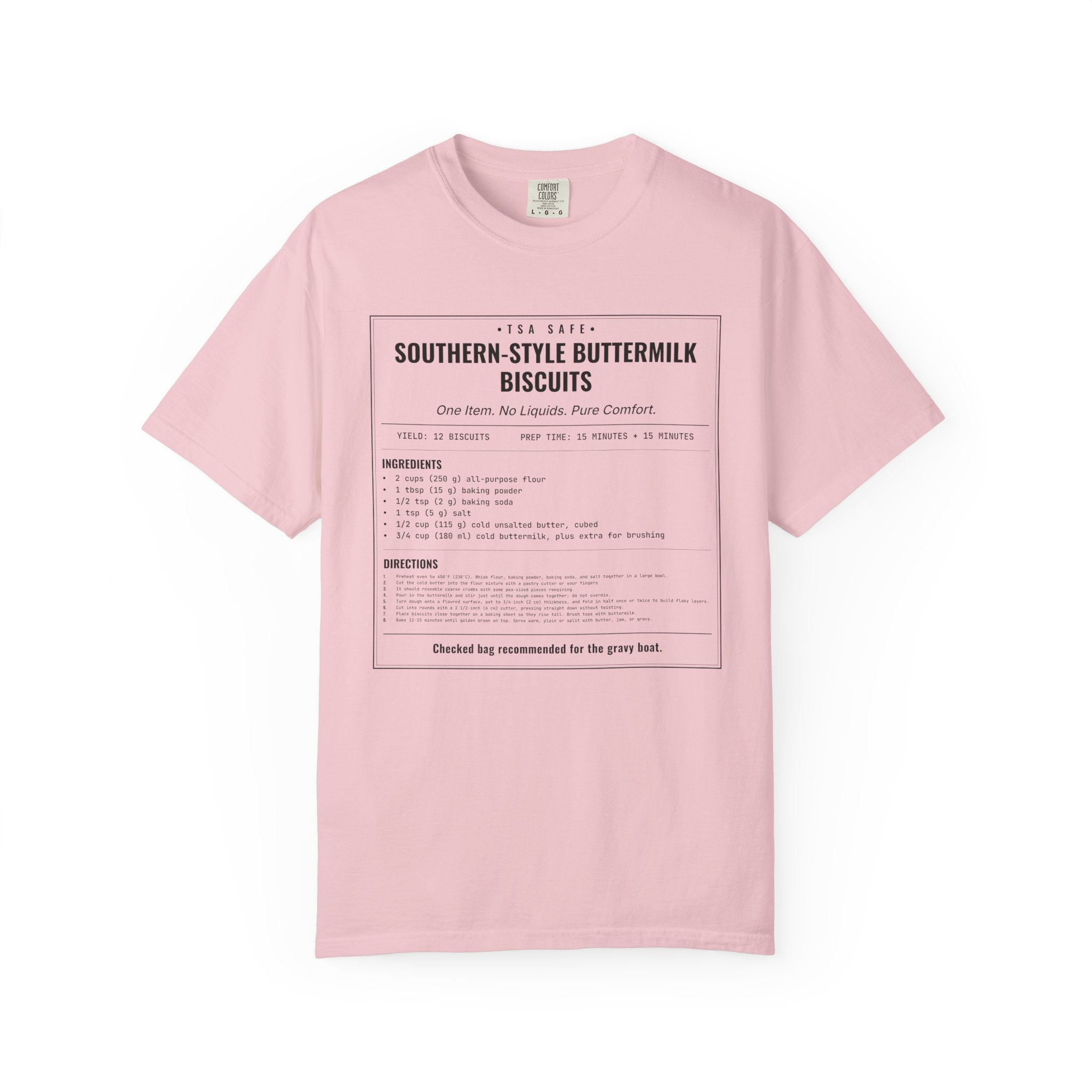 Southern Style Buttermilk Biscuits | Vintage Recipe Card T-Shirt — Black Ink
