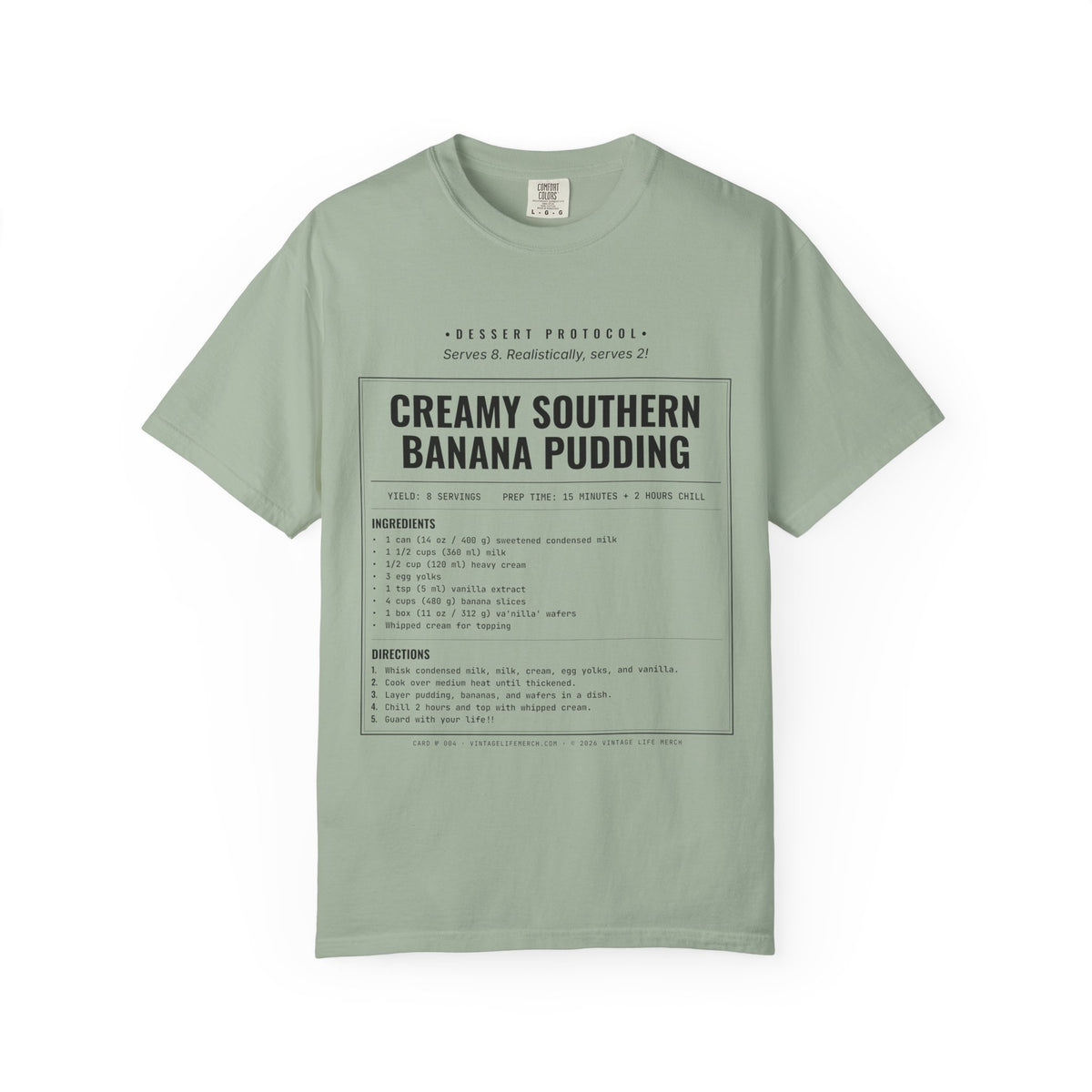Creamy Banana Pudding Recipe Shirt | Southern Vintage Tee in Bay