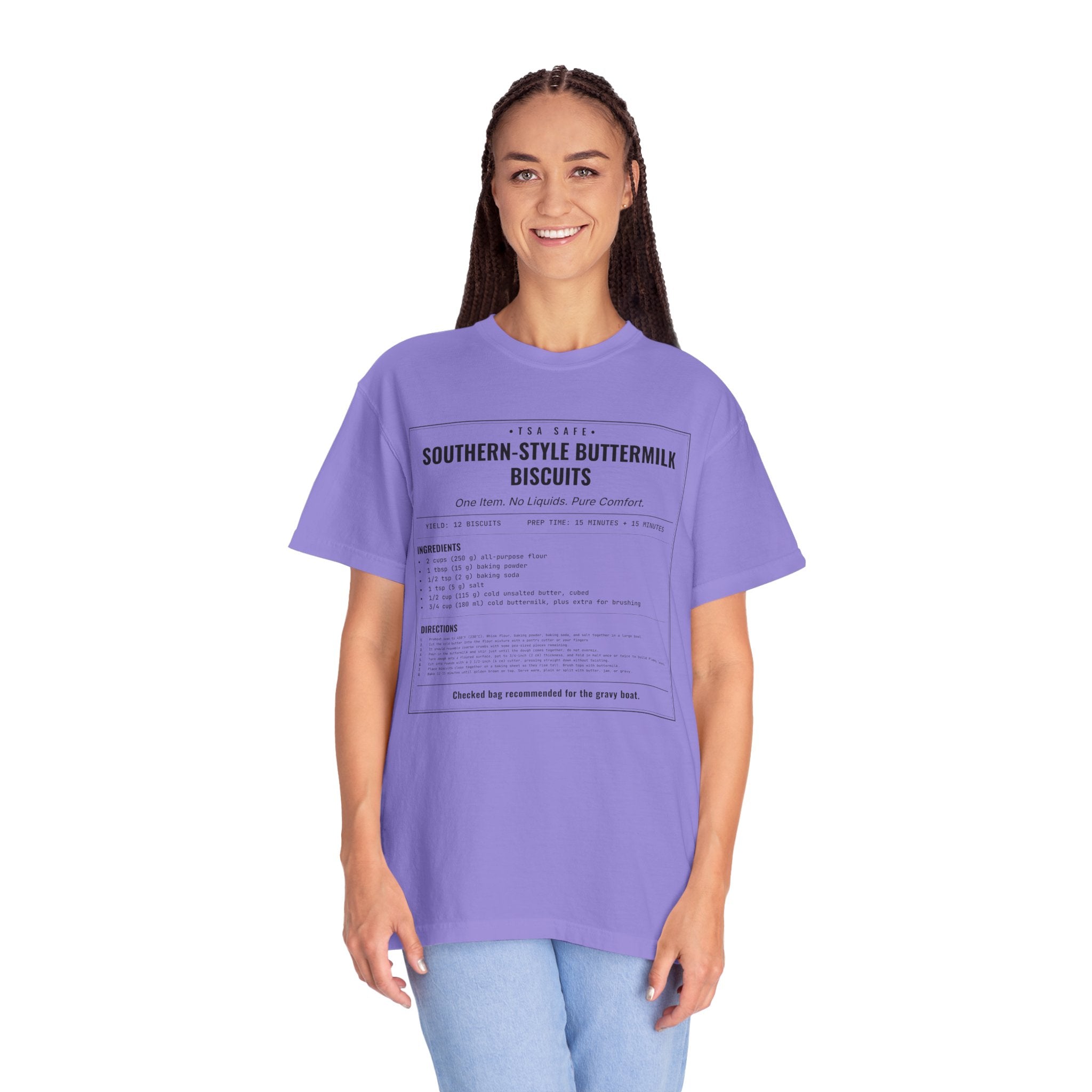 Southern Style Buttermilk Biscuits | Vintage Recipe Card T-Shirt — Black Ink