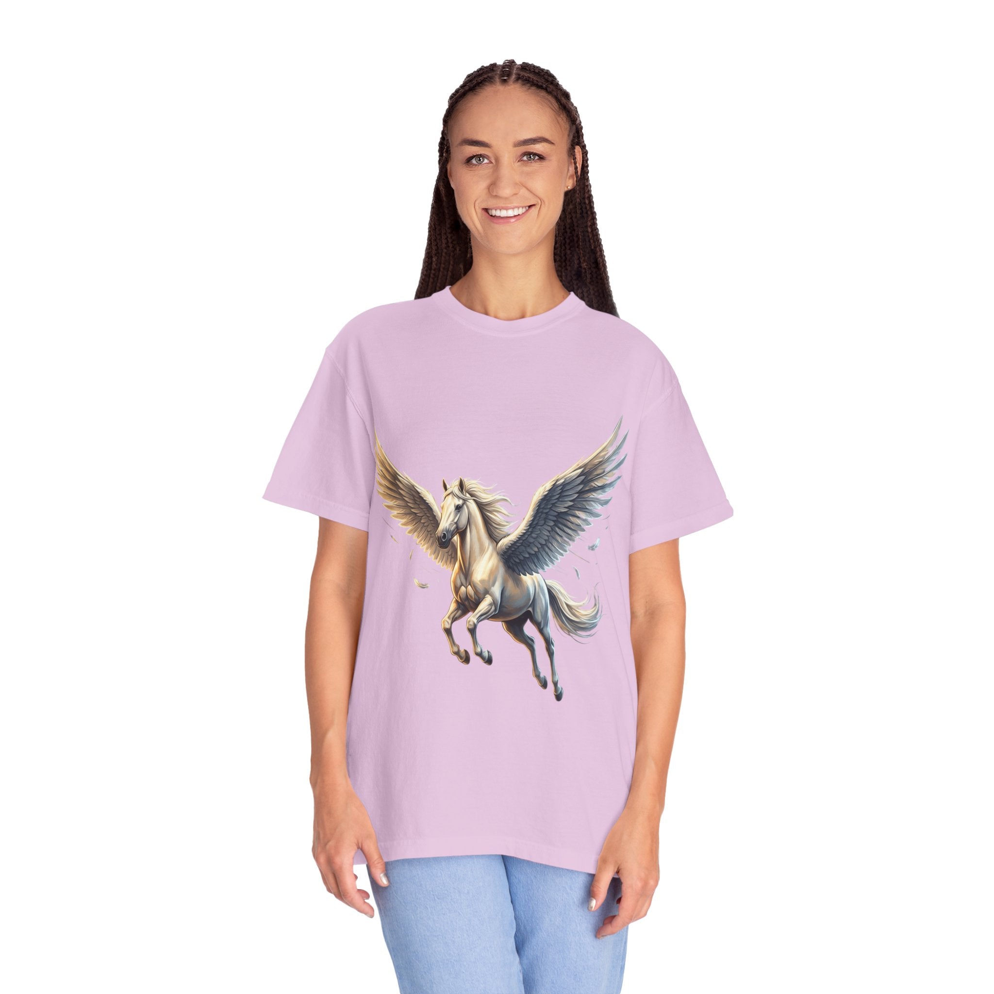 Majestic Pegasus Illustration T-shirt | Flying Horse Graphic Tee