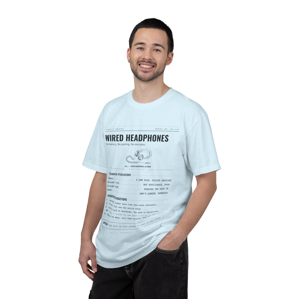 Wired Headphones Spec Sheet Shirt | Analog Life Vintage Tee