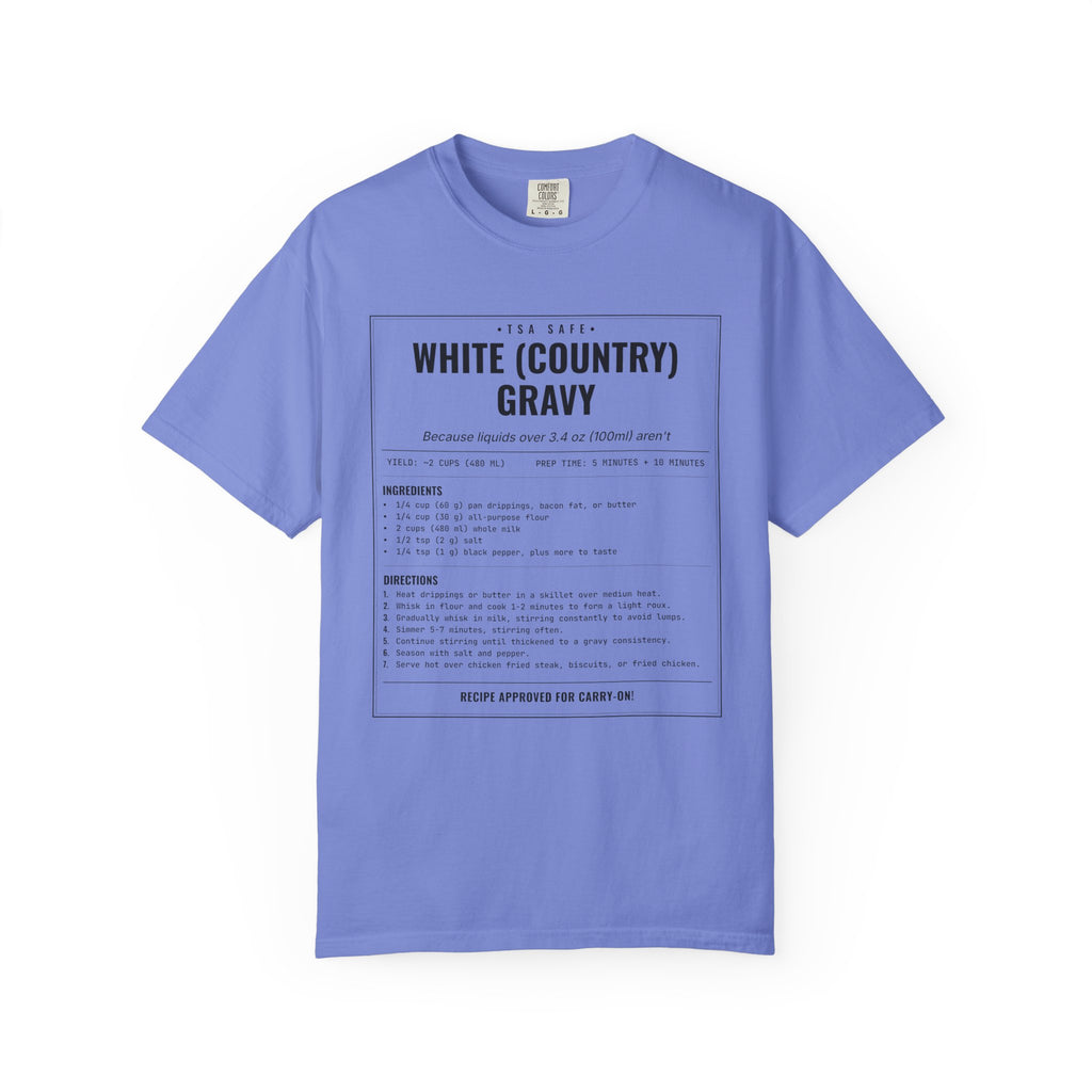White Country Gravy | Vintage Recipe Card T-Shirt — Black Ink