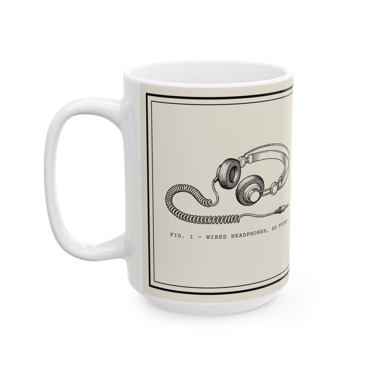 Wired Headphones Owner's Manual Mug | Retro Analog Life Coffee Mug in 15oz