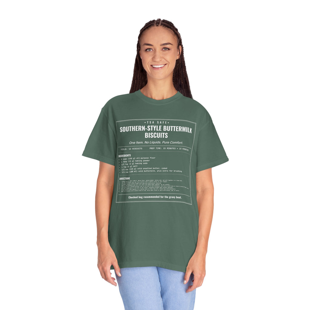 Southern Style Buttermilk Biscuits | Vintage Recipe Card T-Shirt — White Ink