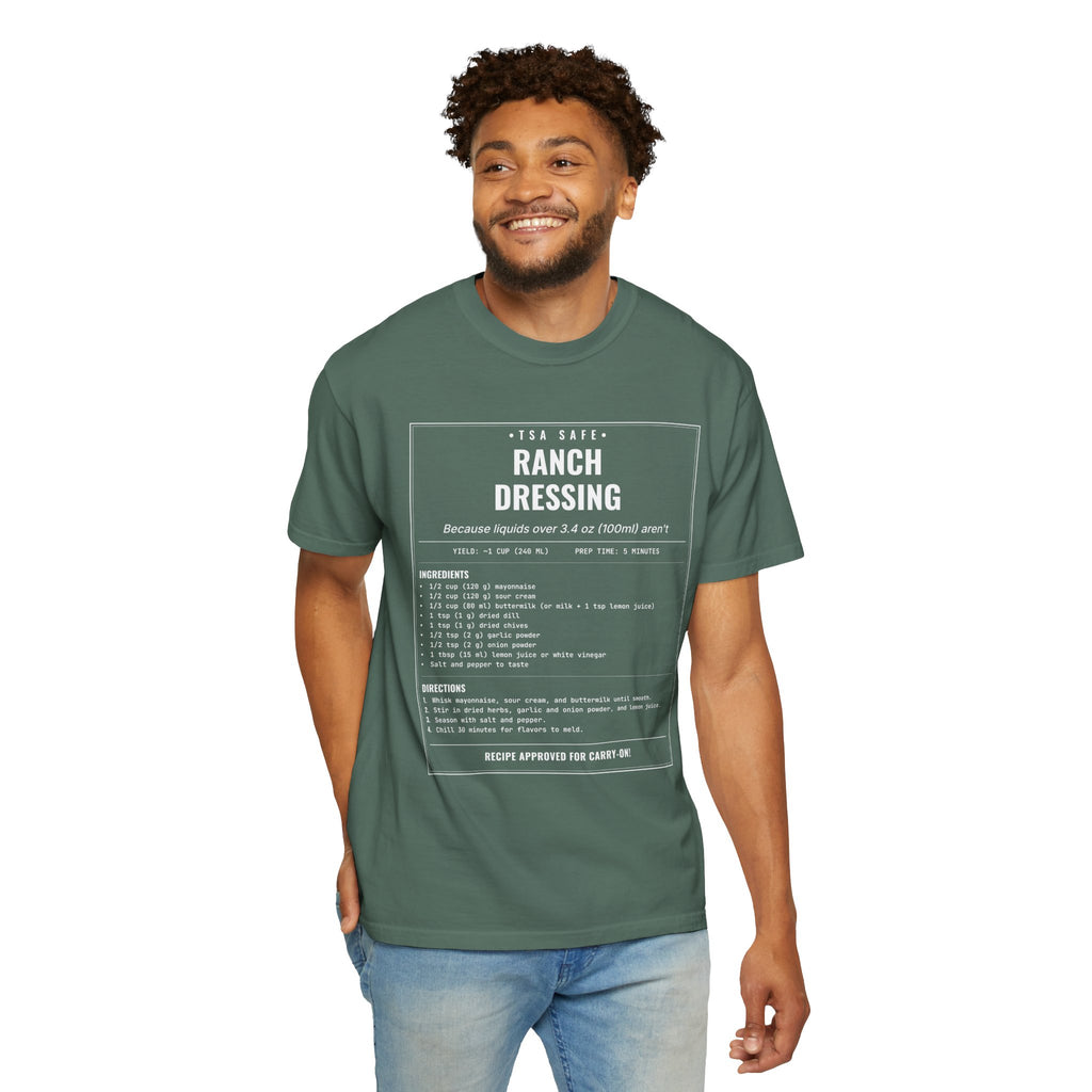 TSA-Safe Ranch Dressing | Vintage Recipe Card T-Shirt — White Ink