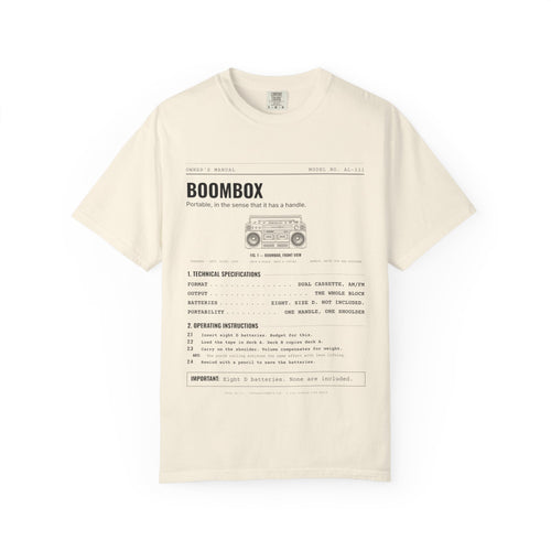 Boombox Spec Sheet Shirt | Analog Life Vintage Tee in Ivory