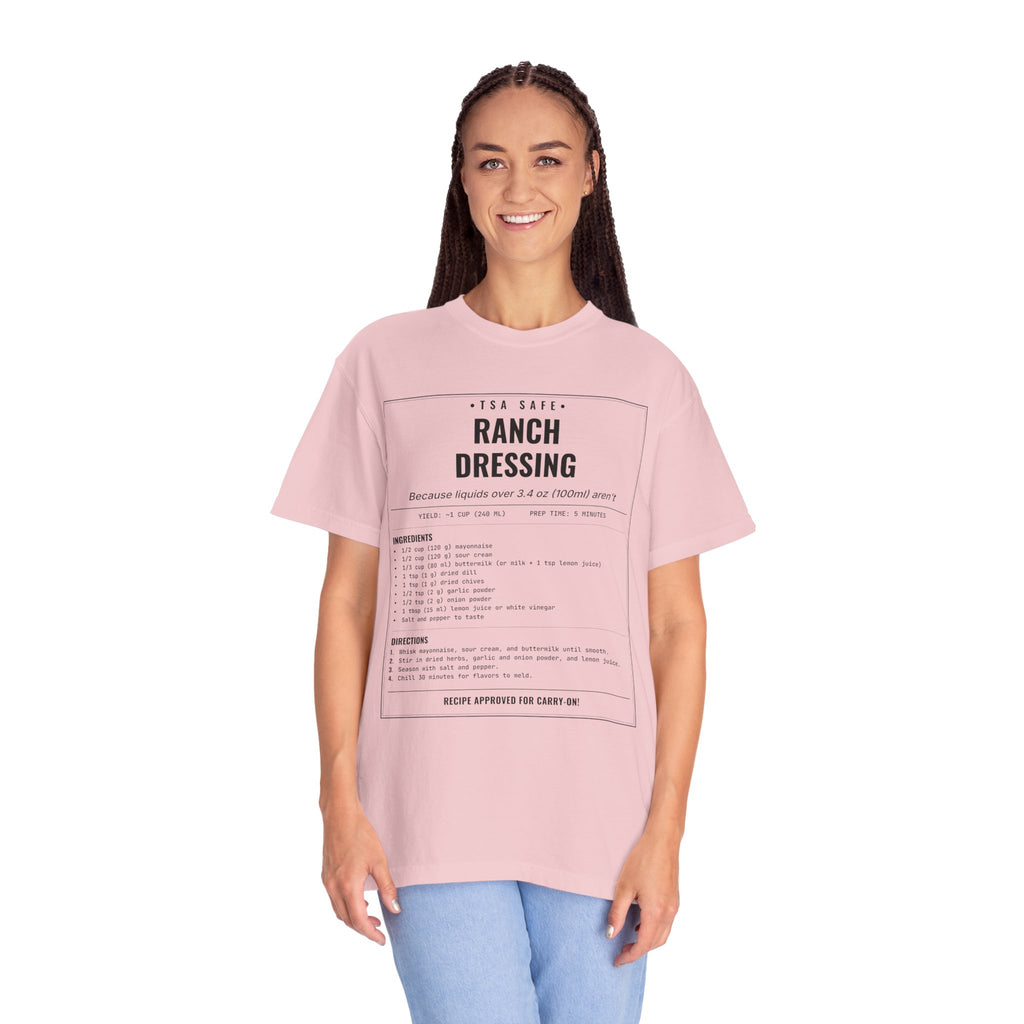 TSA-Safe Ranch Dressing | Vintage Recipe Card T-Shirt — Black Ink