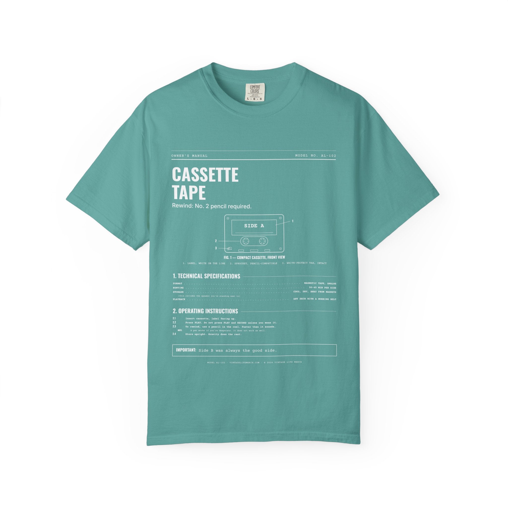 Cassette Tape Spec Sheet Shirt | Analog Life Vintage Tee