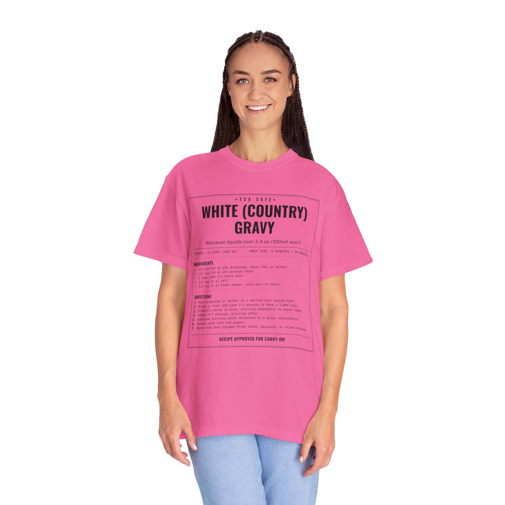 White Country Gravy | Vintage Recipe Card T-Shirt — Black Ink