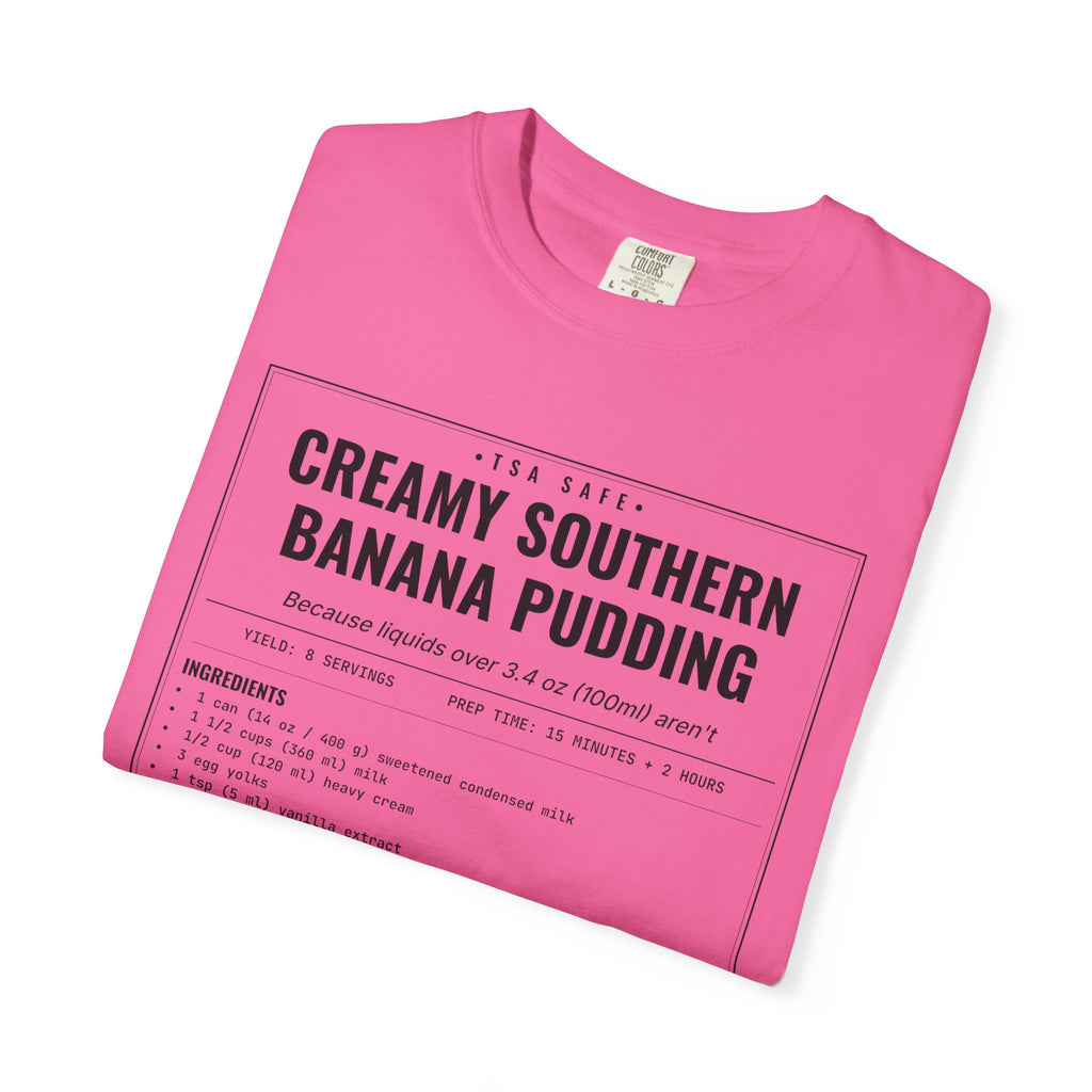 Creamy Southern Banana Pudding | Vintage Recipe Card T-Shirt — Black Ink