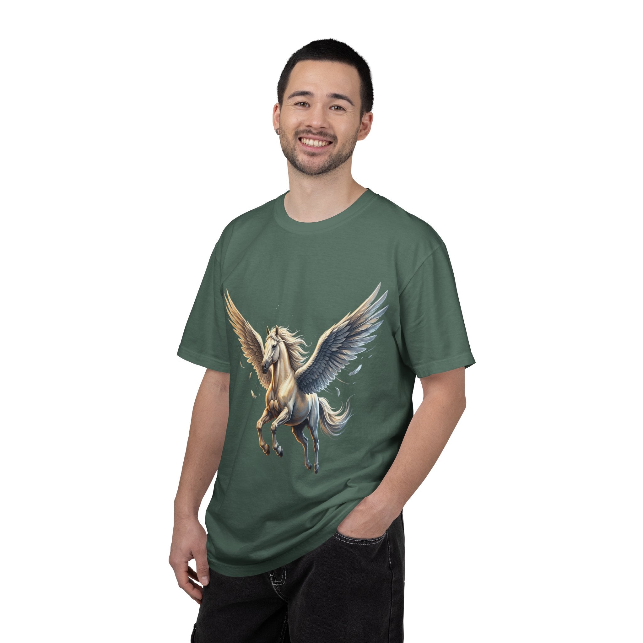 Majestic Pegasus Illustration T-shirt | Flying Horse Graphic Tee