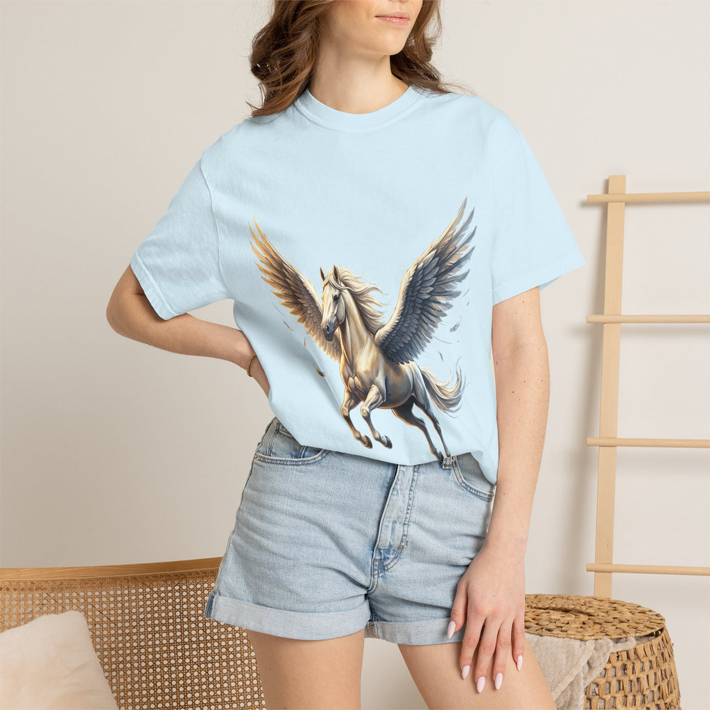 Majestic Pegasus Illustration T-shirt | Flying Horse Graphic Tee