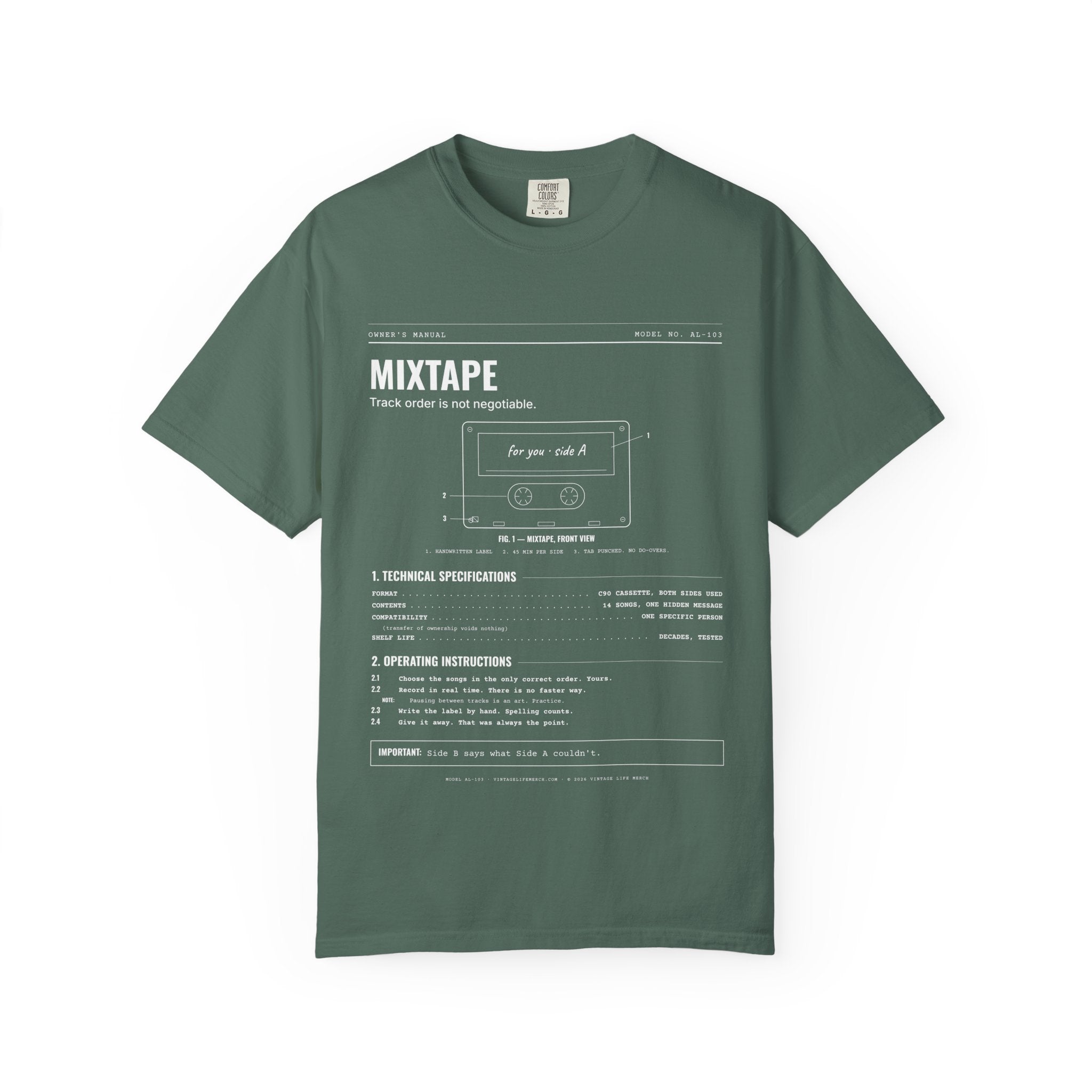 Mixtape Spec Sheet Shirt | Analog Life Vintage Tee