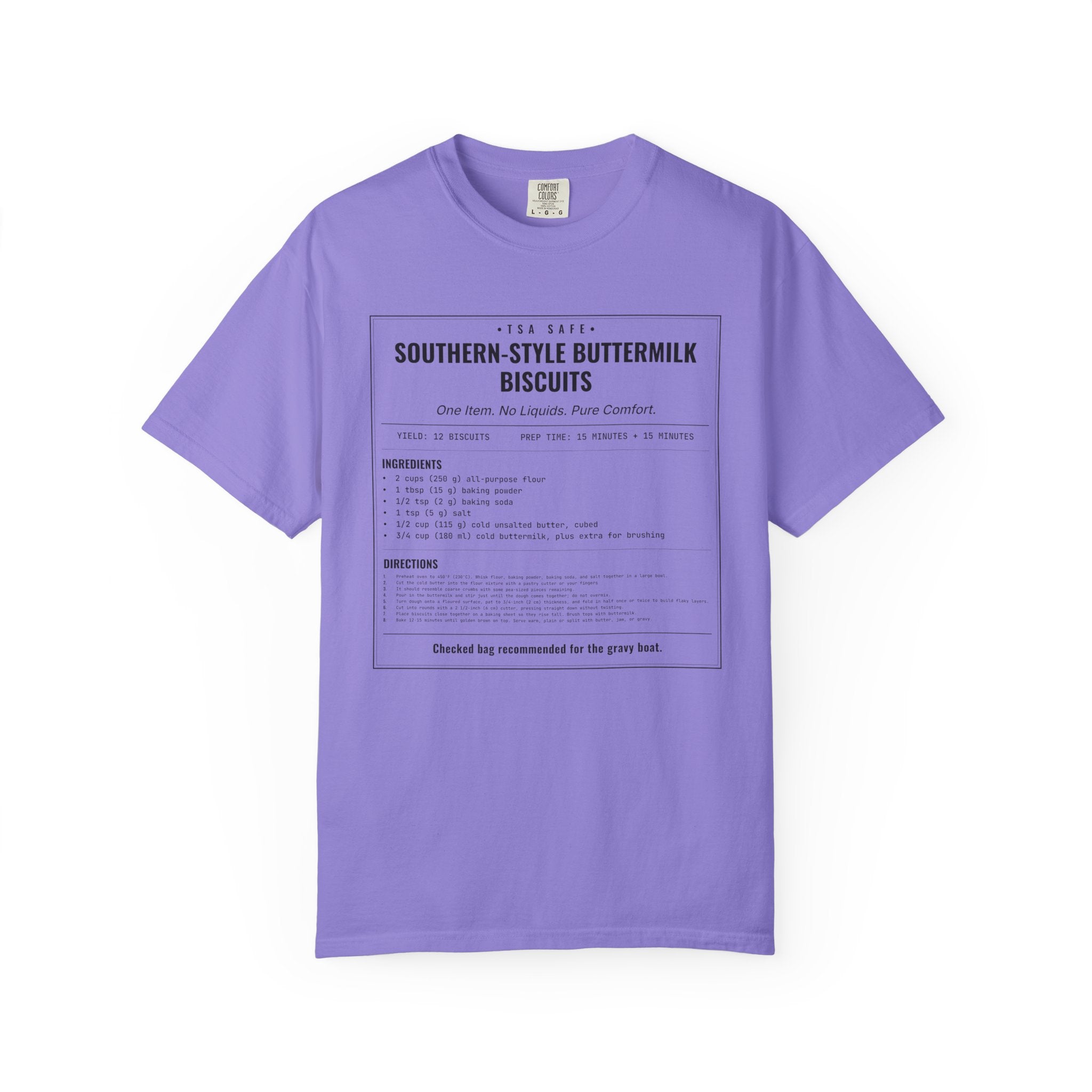 Southern Style Buttermilk Biscuits | Vintage Recipe Card T-Shirt — Black Ink
