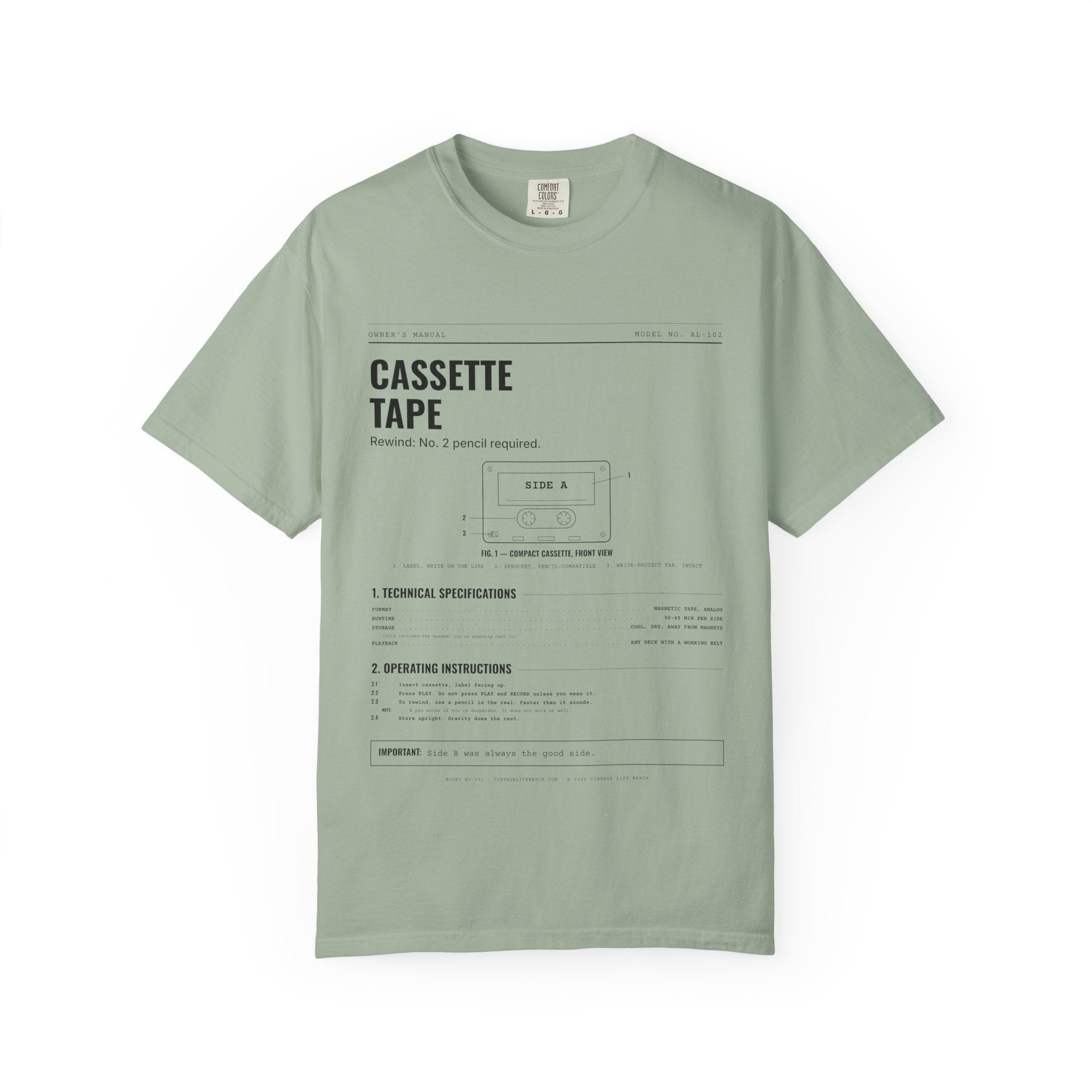 Cassette Tape Spec Sheet Shirt | Analog Life Vintage Tee