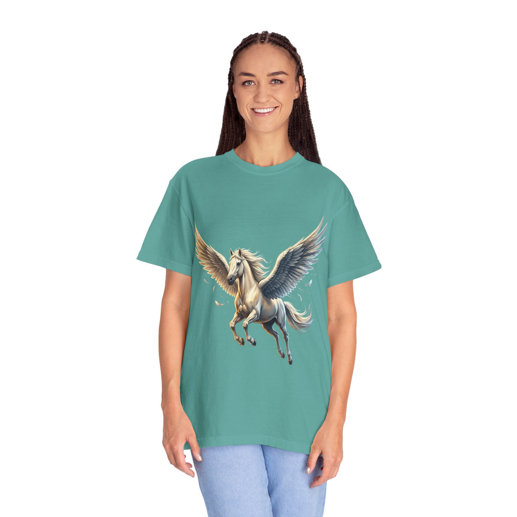 Majestic Pegasus Illustration T-shirt | Flying Horse Graphic Tee