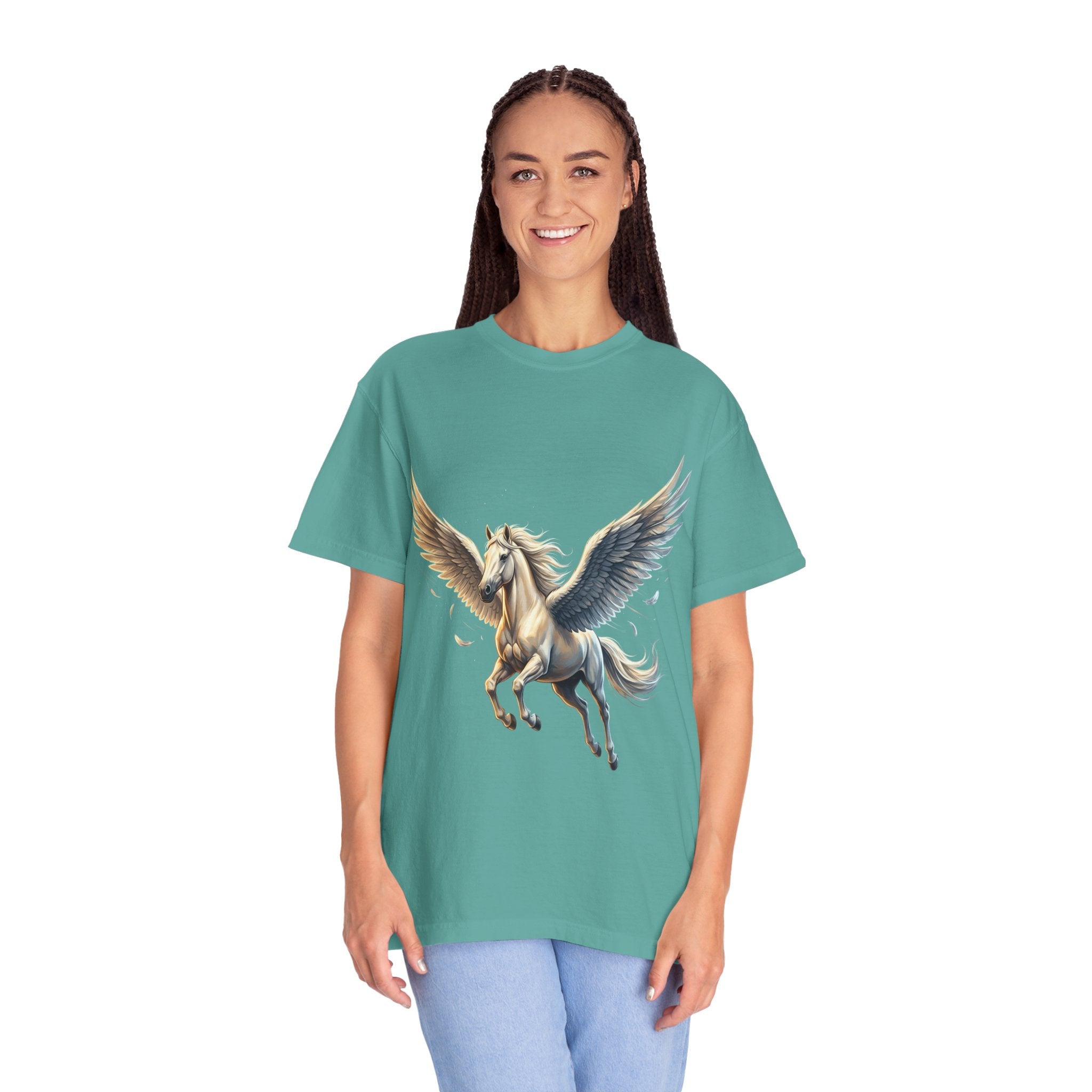 Majestic Pegasus Illustration T-shirt | Flying Horse Graphic Tee