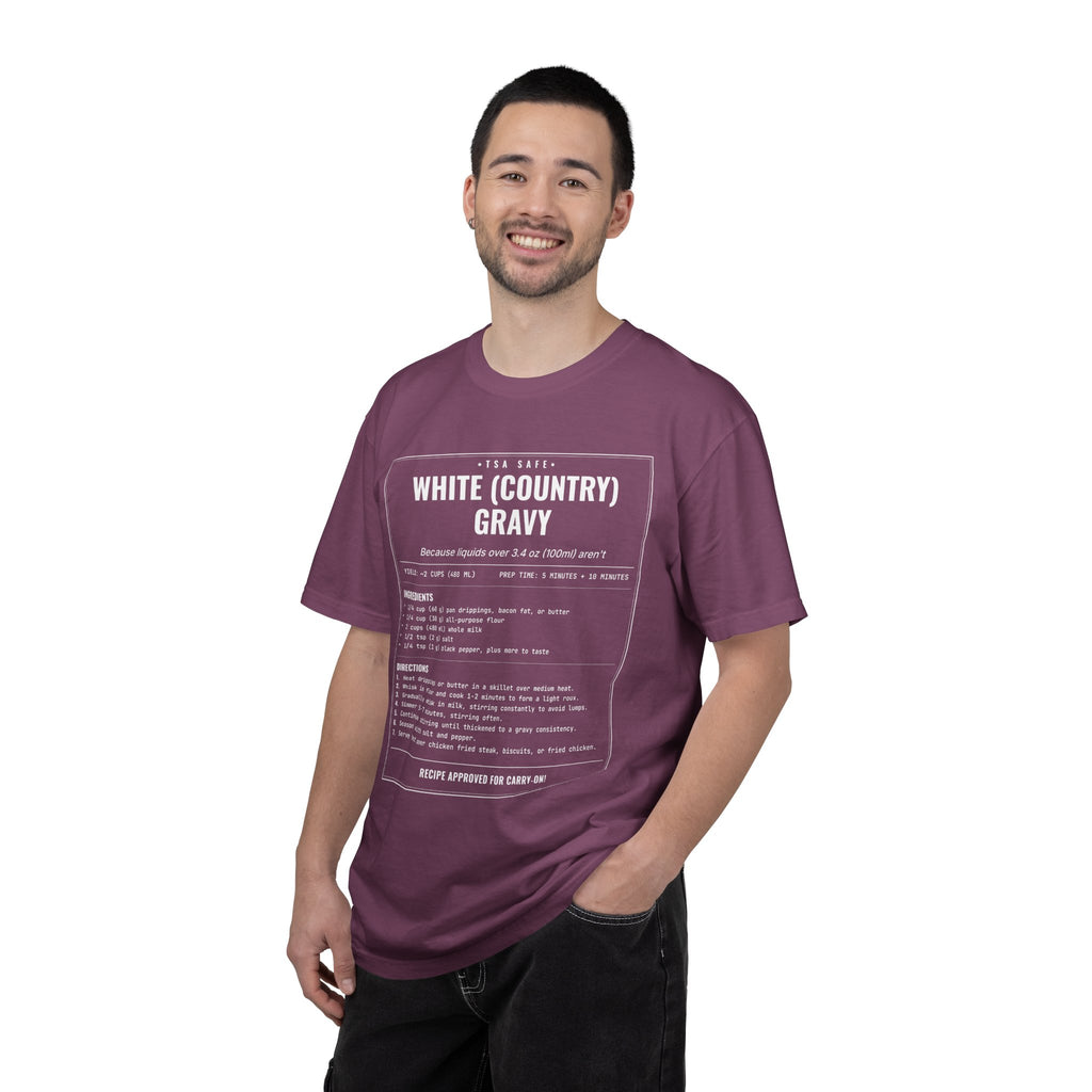 White Country Gravy | Vintage Recipe Card T-Shirt — White Ink