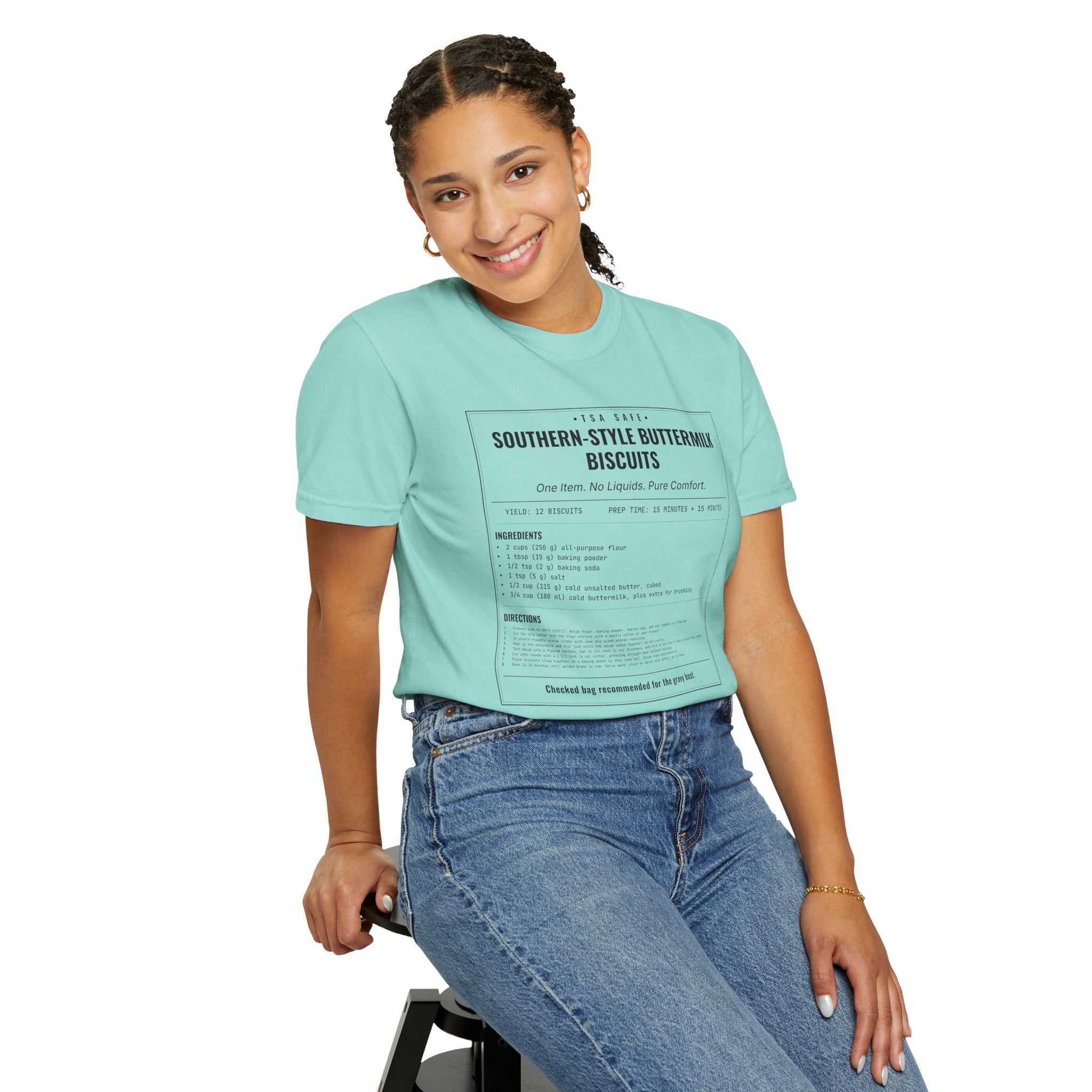 Southern Style Buttermilk Biscuits | Vintage Recipe Card T-Shirt — Black Ink