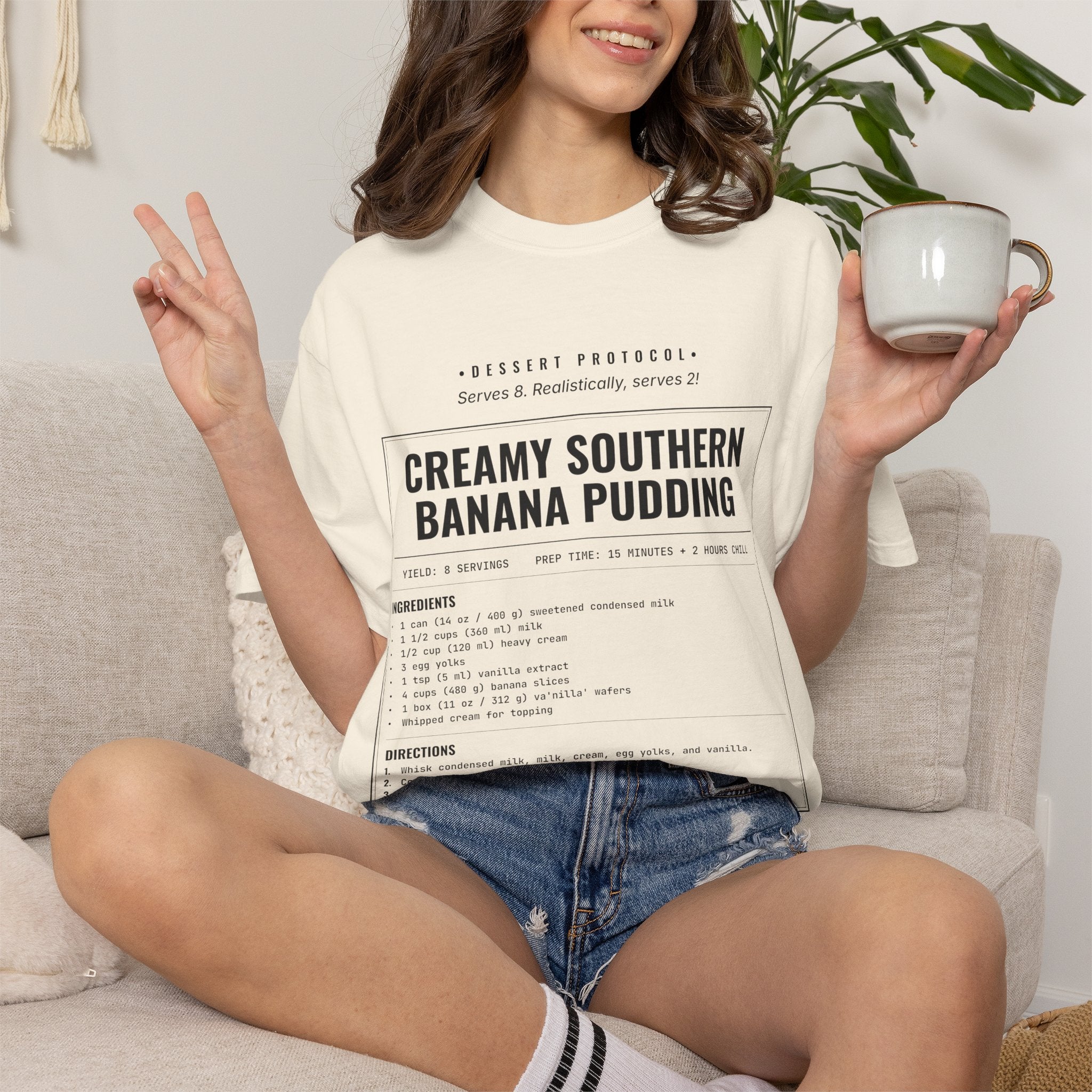 Creamy Banana Pudding Recipe Shirt | Southern Vintage Tee