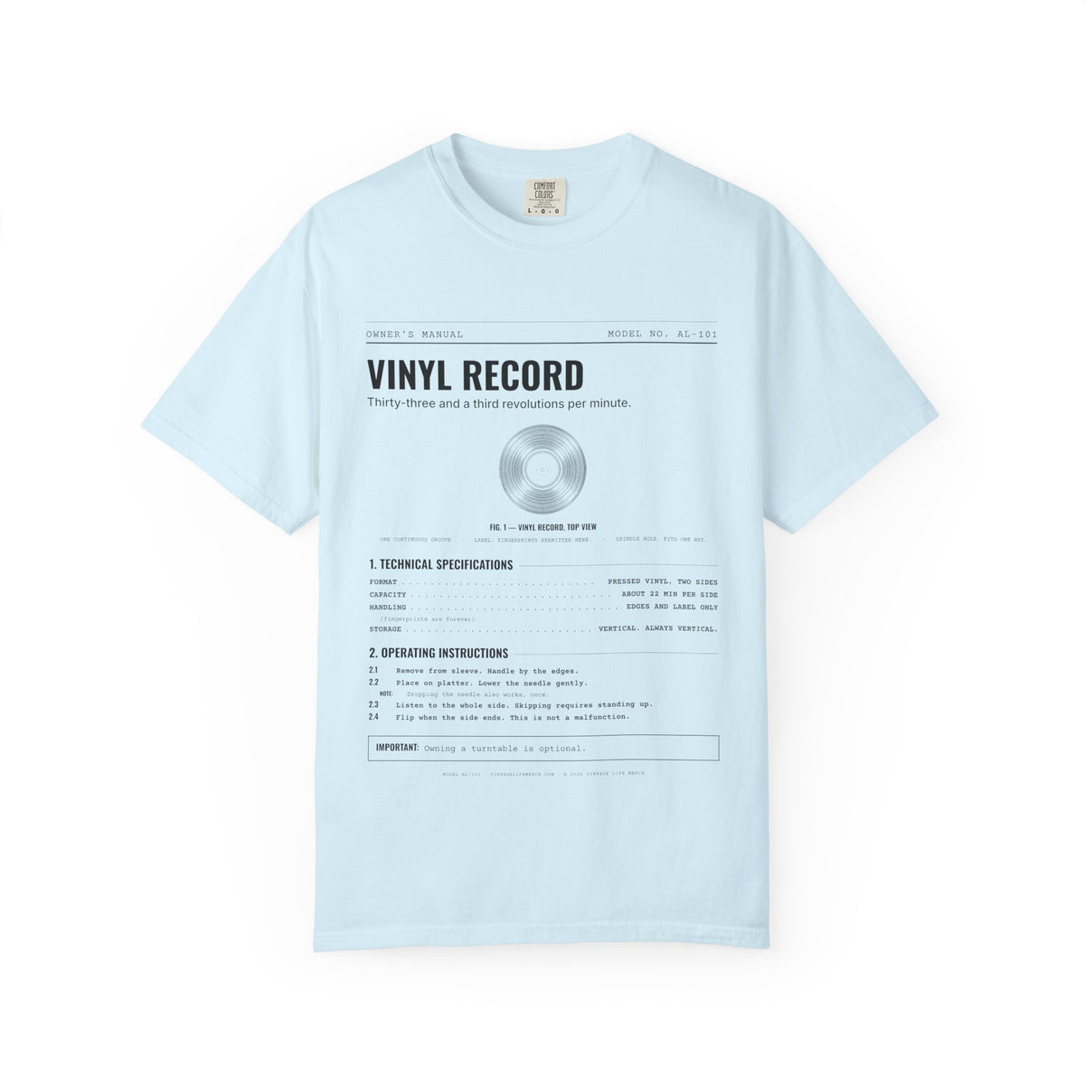Vinyl Record Spec Sheet Shirt | Analog Life Vintage Tee