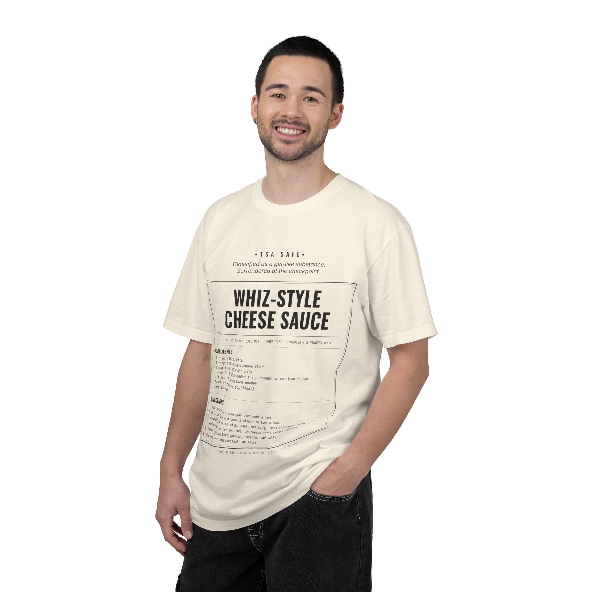 Whiz-Style Cheese Sauce Recipe Shirt | TSA Safe Vintage Tee