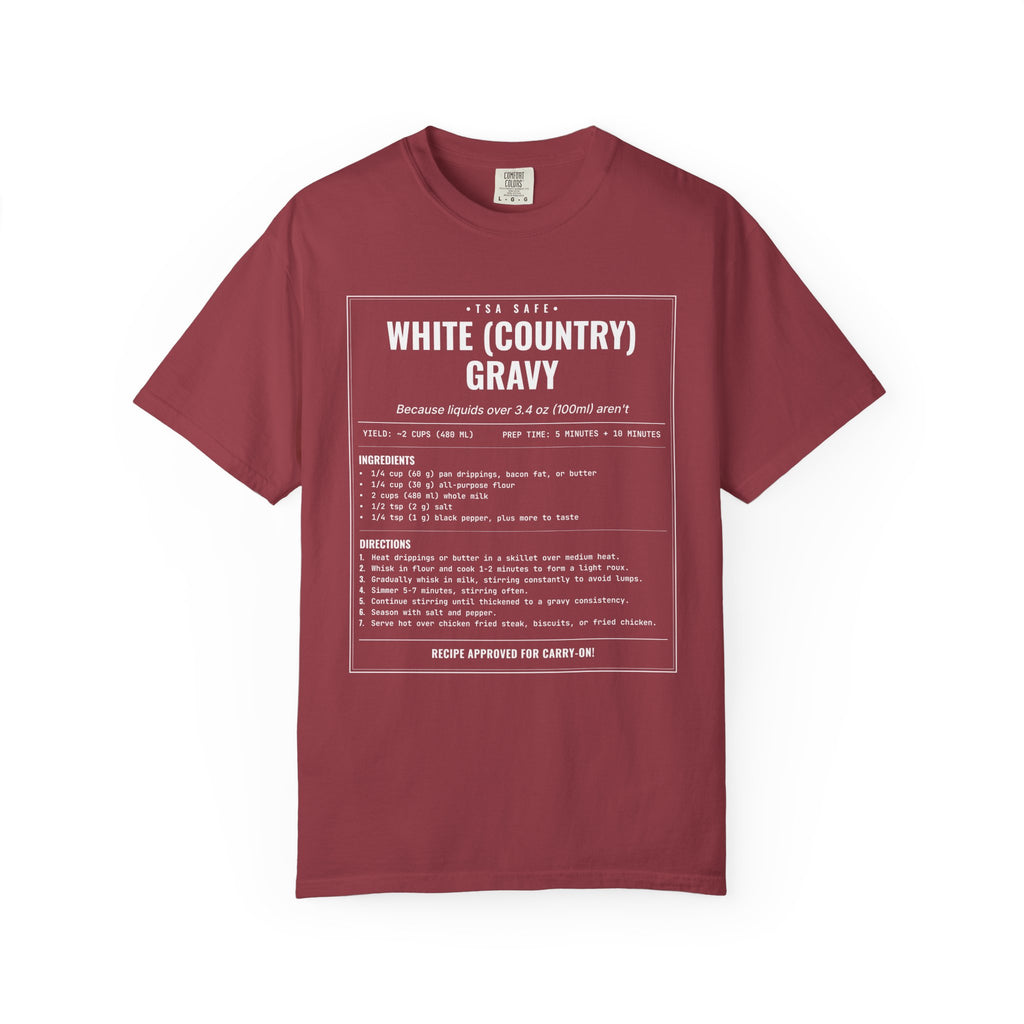 White Country Gravy | Vintage Recipe Card T-Shirt — White Ink