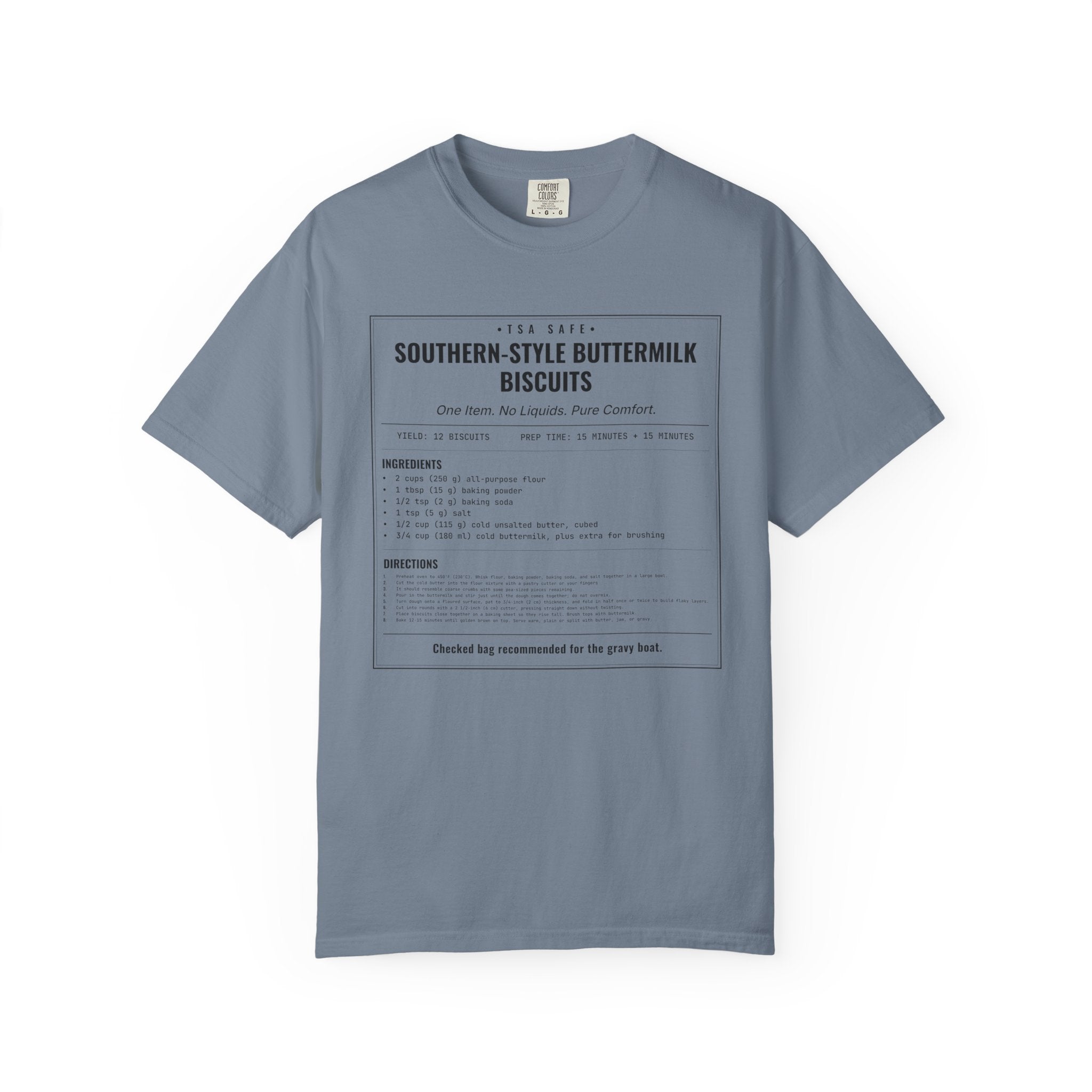 Southern Style Buttermilk Biscuits | Vintage Recipe Card T-Shirt — Black Ink