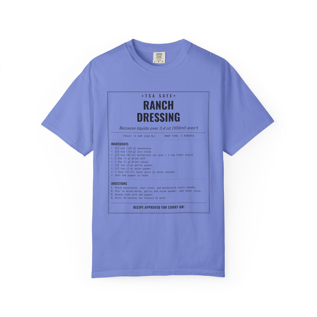 TSA-Safe Ranch Dressing | Vintage Recipe Card T-Shirt — Black Ink