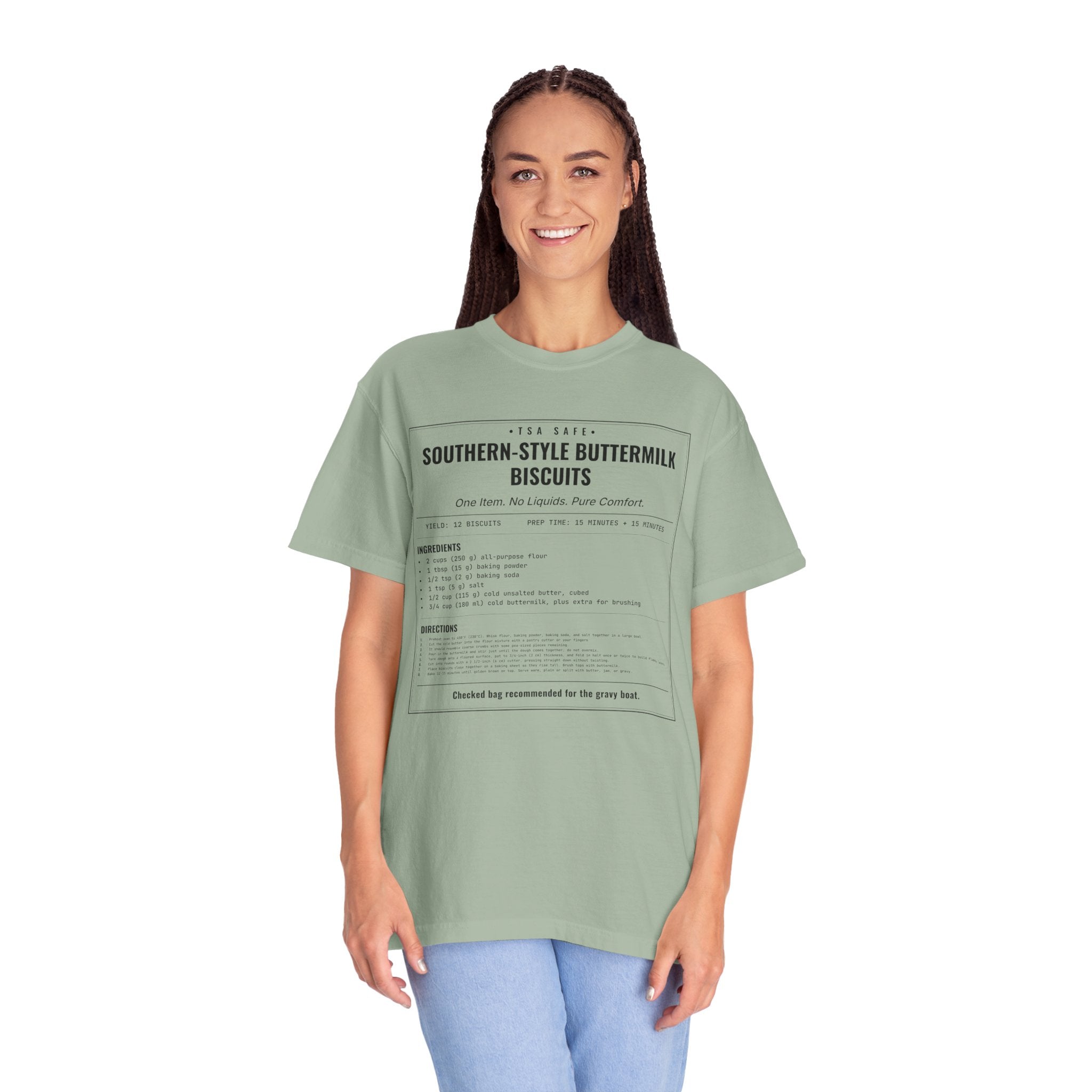 Southern Style Buttermilk Biscuits | Vintage Recipe Card T-Shirt — Black Ink