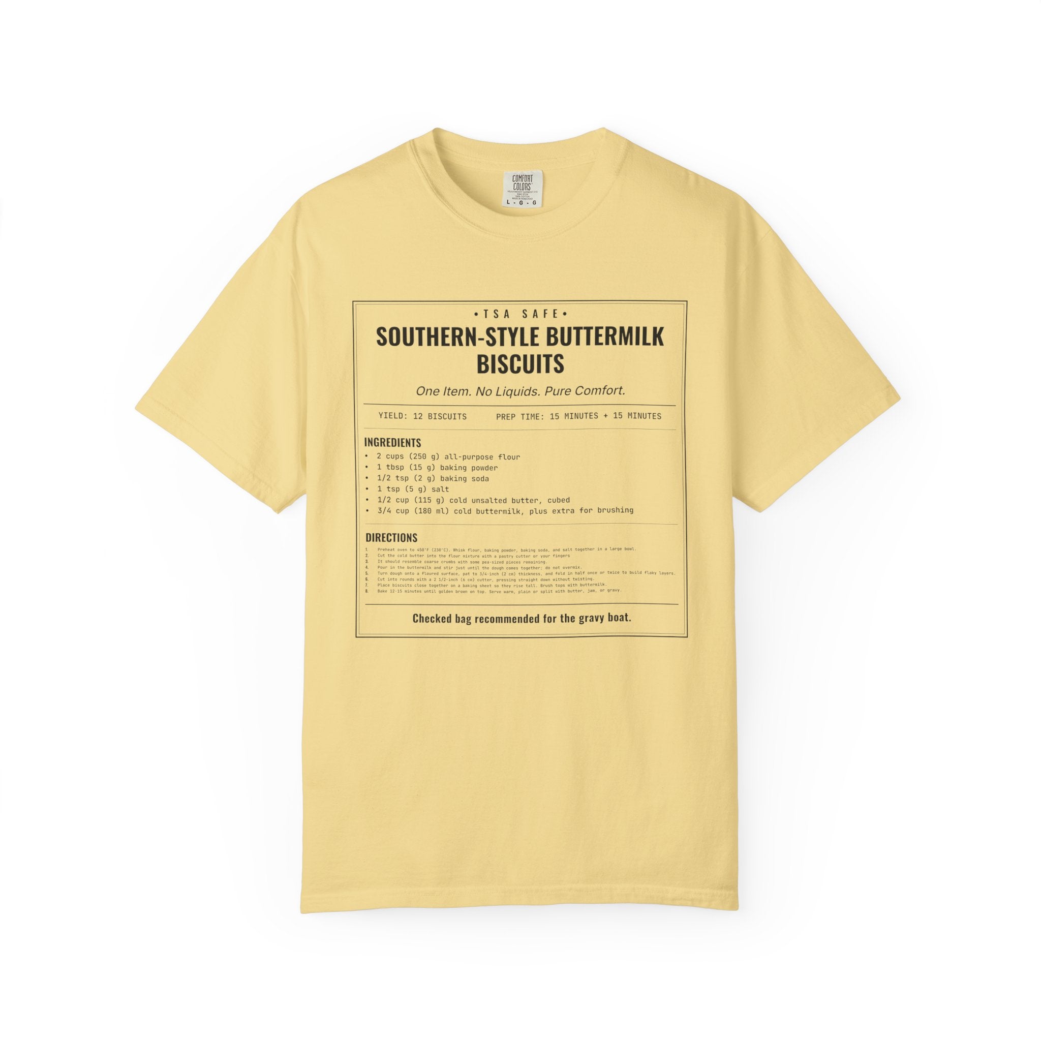 Southern Style Buttermilk Biscuits | Vintage Recipe Card T-Shirt — Black Ink