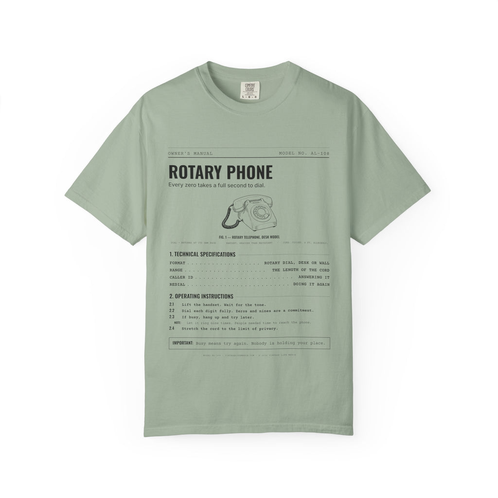 Rotary Phone Spec Sheet Shirt | Analog Life Vintage Tee in Bay