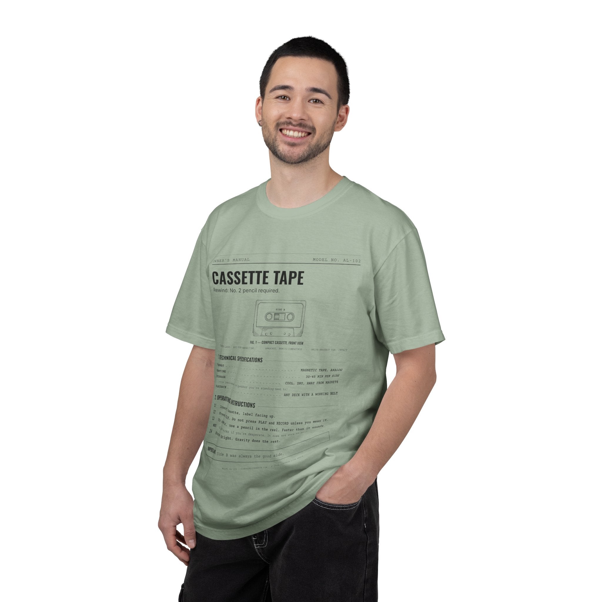 Cassette Tape Spec Sheet Shirt | Analog Life Vintage Tee