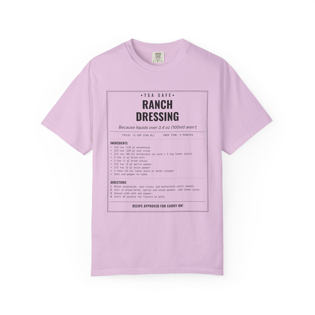 TSA-Safe Ranch Dressing | Vintage Recipe Card T-Shirt — Black Ink
