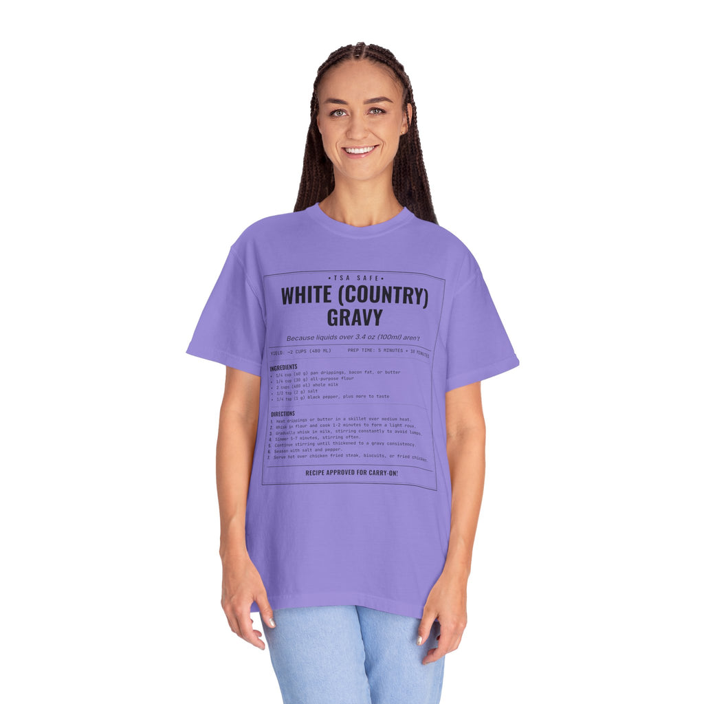 White Country Gravy | Vintage Recipe Card T-Shirt — Black Ink