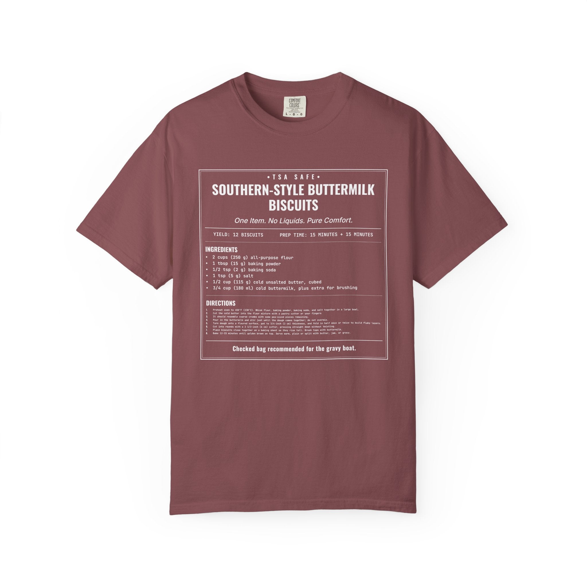 Southern Style Buttermilk Biscuits | Vintage Recipe Card T-Shirt — White Ink
