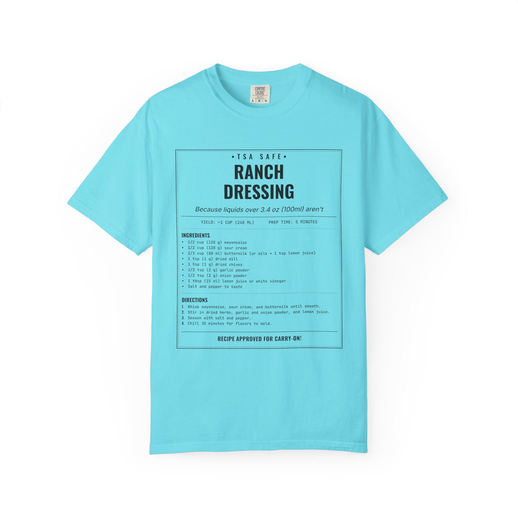 TSA-Safe Ranch Dressing | Vintage Recipe Card T-Shirt — Black Ink