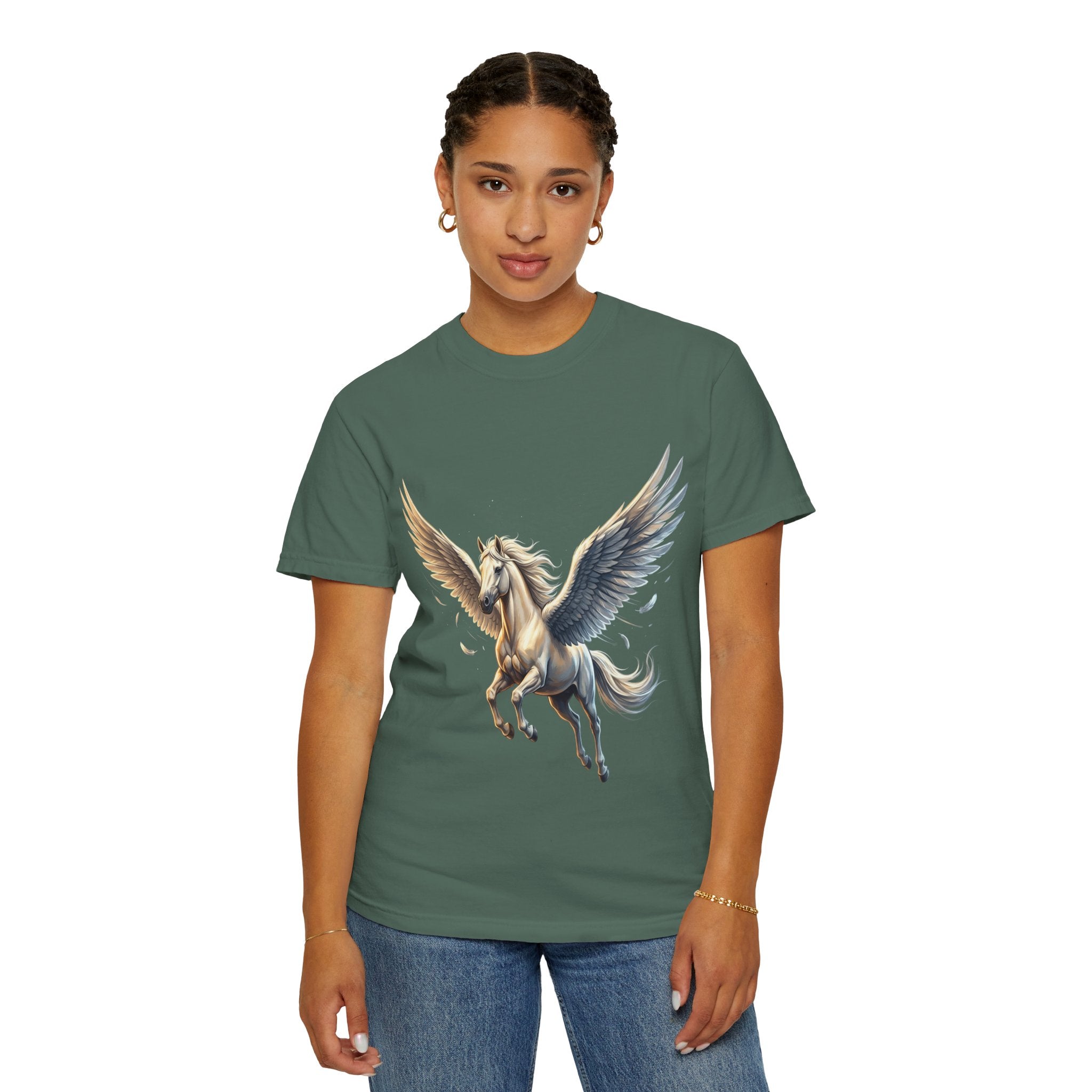 Majestic Pegasus Illustration T-shirt | Flying Horse Graphic Tee