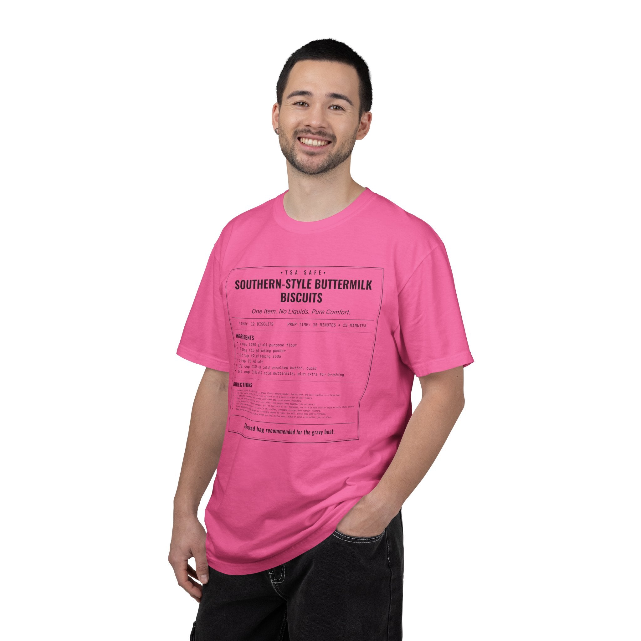 Southern Style Buttermilk Biscuits | Vintage Recipe Card T-Shirt — Black Ink