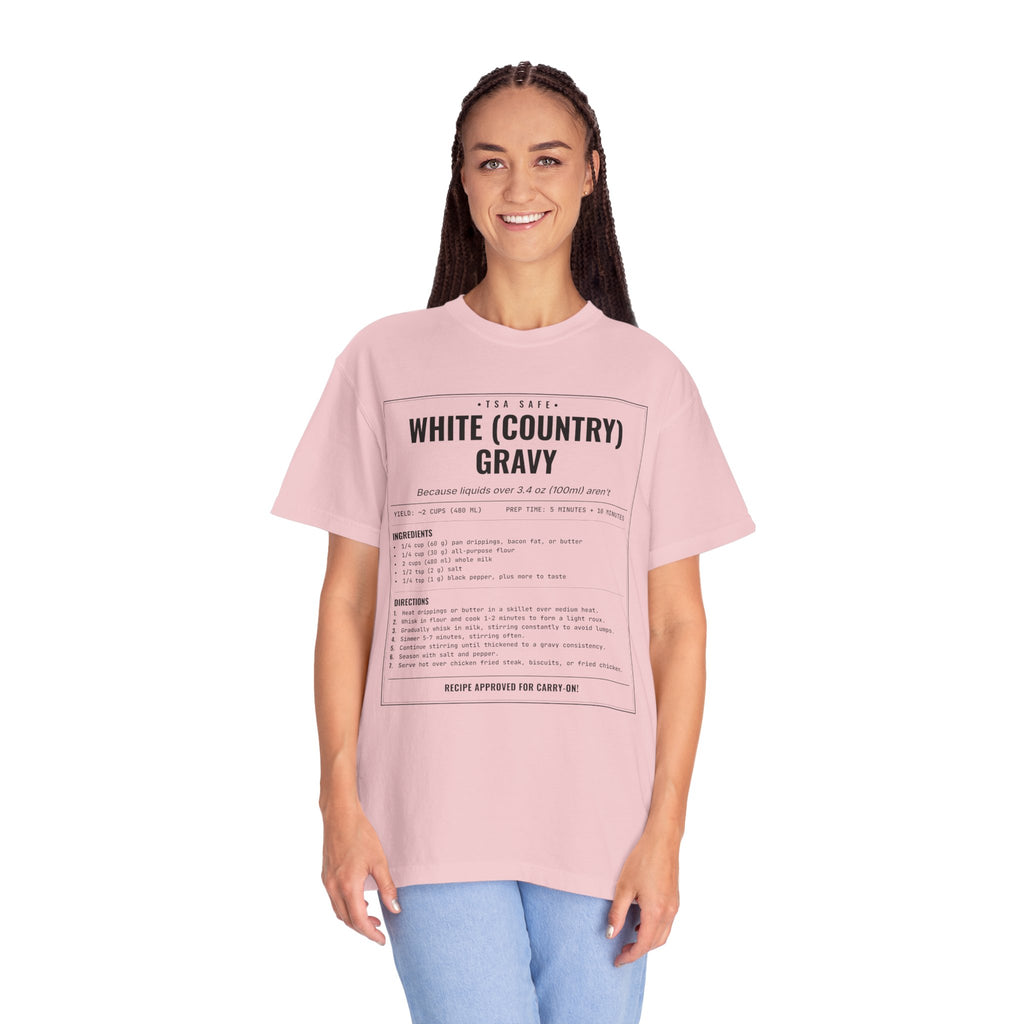 White Country Gravy | Vintage Recipe Card T-Shirt — Black Ink