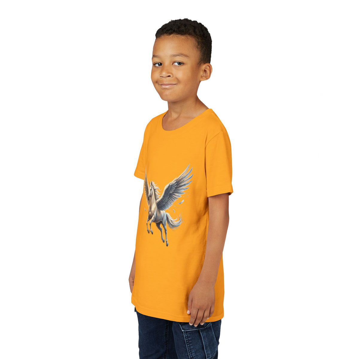 Majestic Pegasus Illustration Youth Tee | Flying Horse Graphic Tee