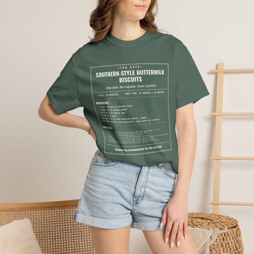 Southern Style Buttermilk Biscuits | Vintage Recipe Card T-Shirt — White Ink