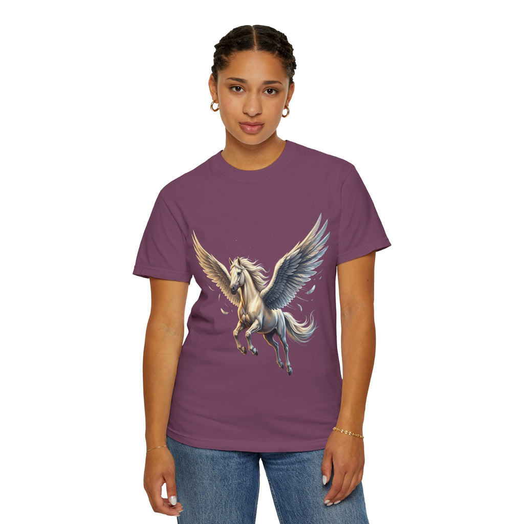 Majestic Pegasus Illustration T-shirt | Flying Horse Graphic Tee