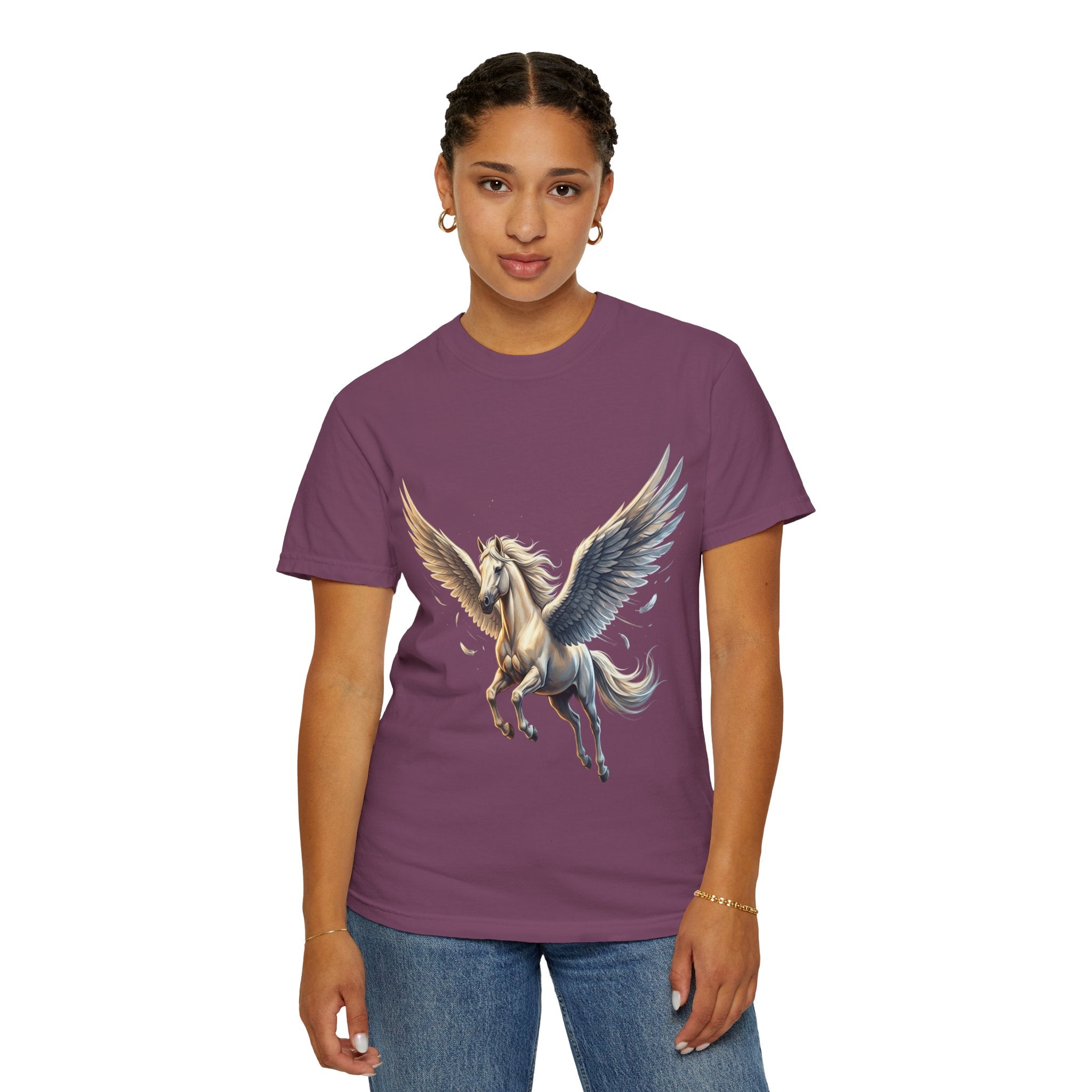 Majestic Pegasus Illustration T-shirt | Flying Horse Graphic Tee