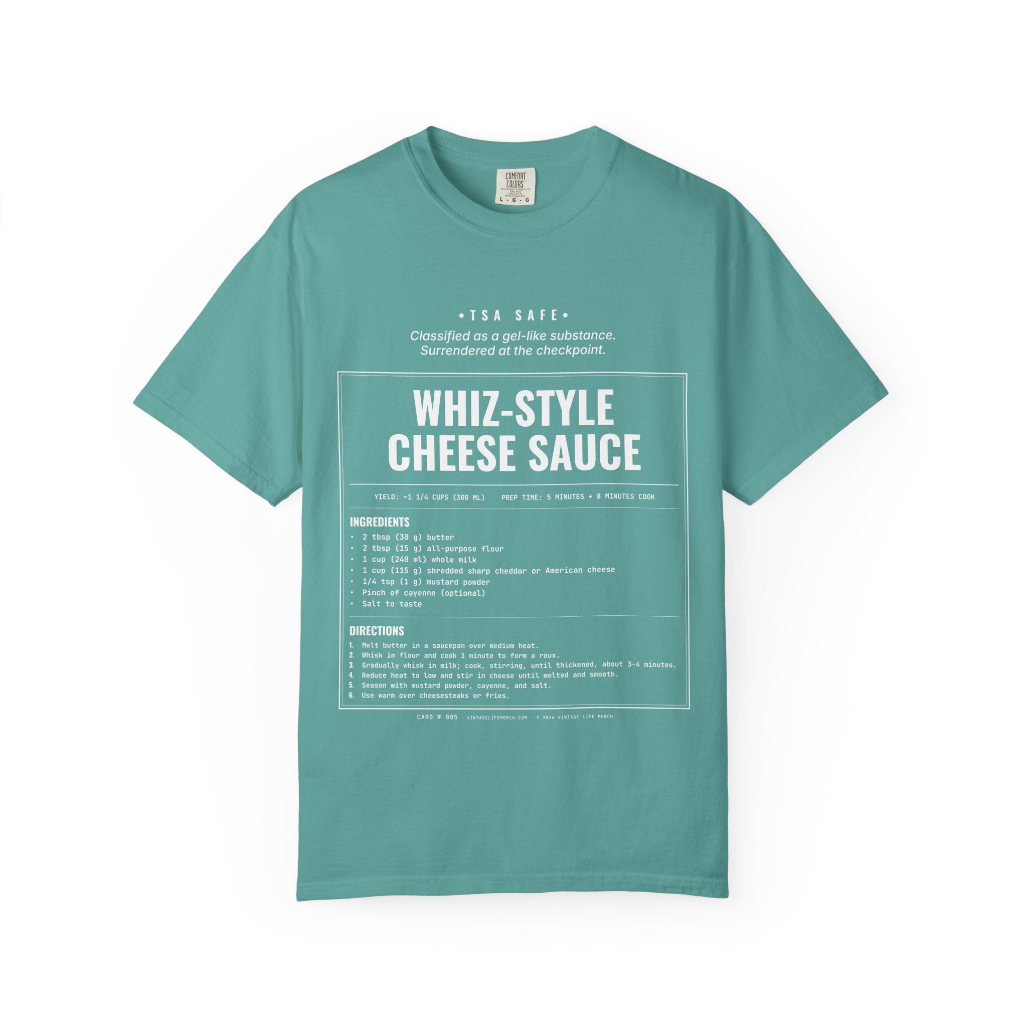 Whiz-Style Cheese Sauce Recipe Shirt | TSA Safe Vintage Tee