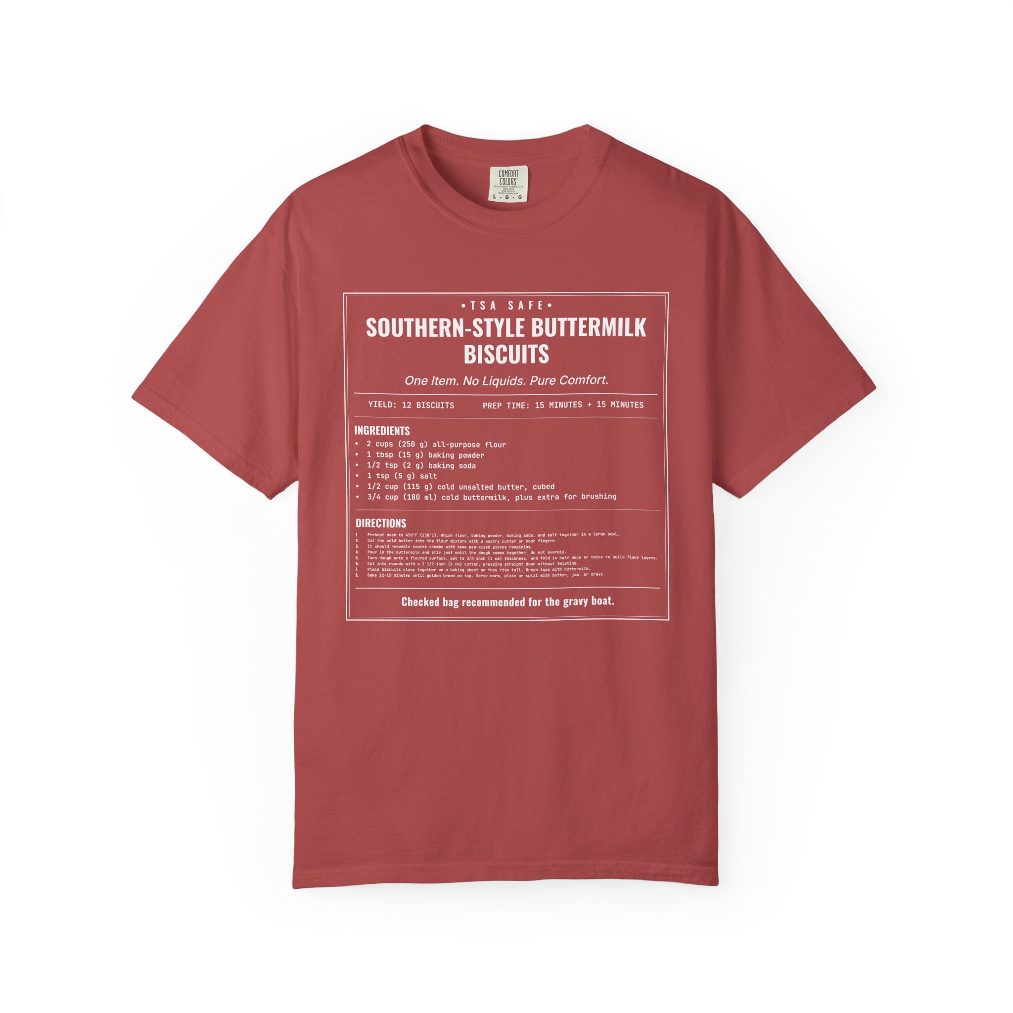 Southern Style Buttermilk Biscuits | Vintage Recipe Card T-Shirt — White Ink