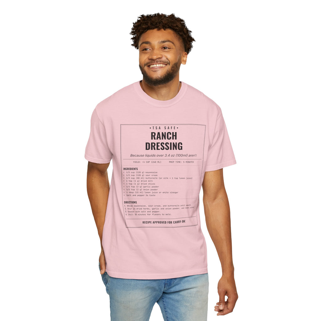 TSA-Safe Ranch Dressing | Vintage Recipe Card T-Shirt — Black Ink