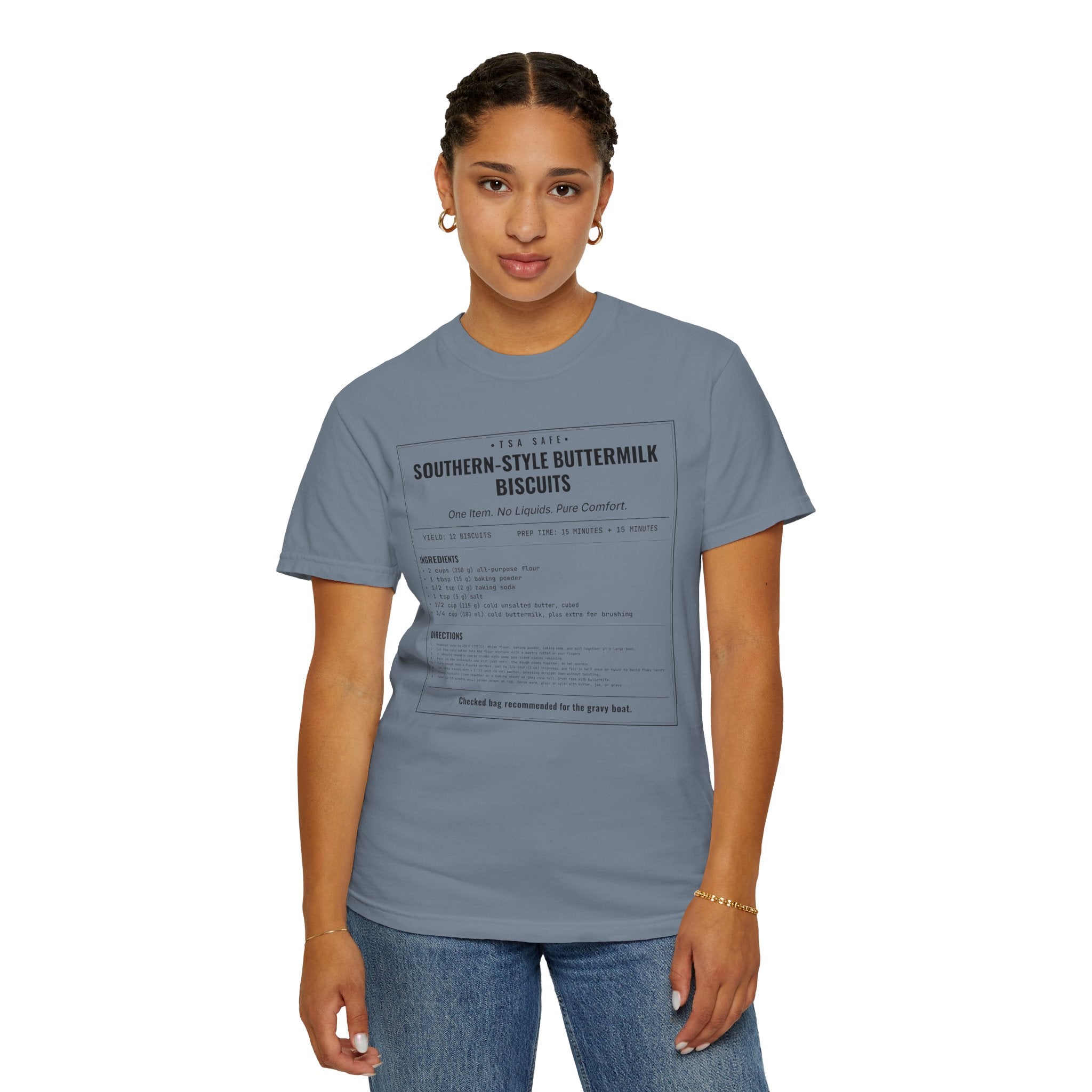 Southern Style Buttermilk Biscuits | Vintage Recipe Card T-Shirt — Black Ink